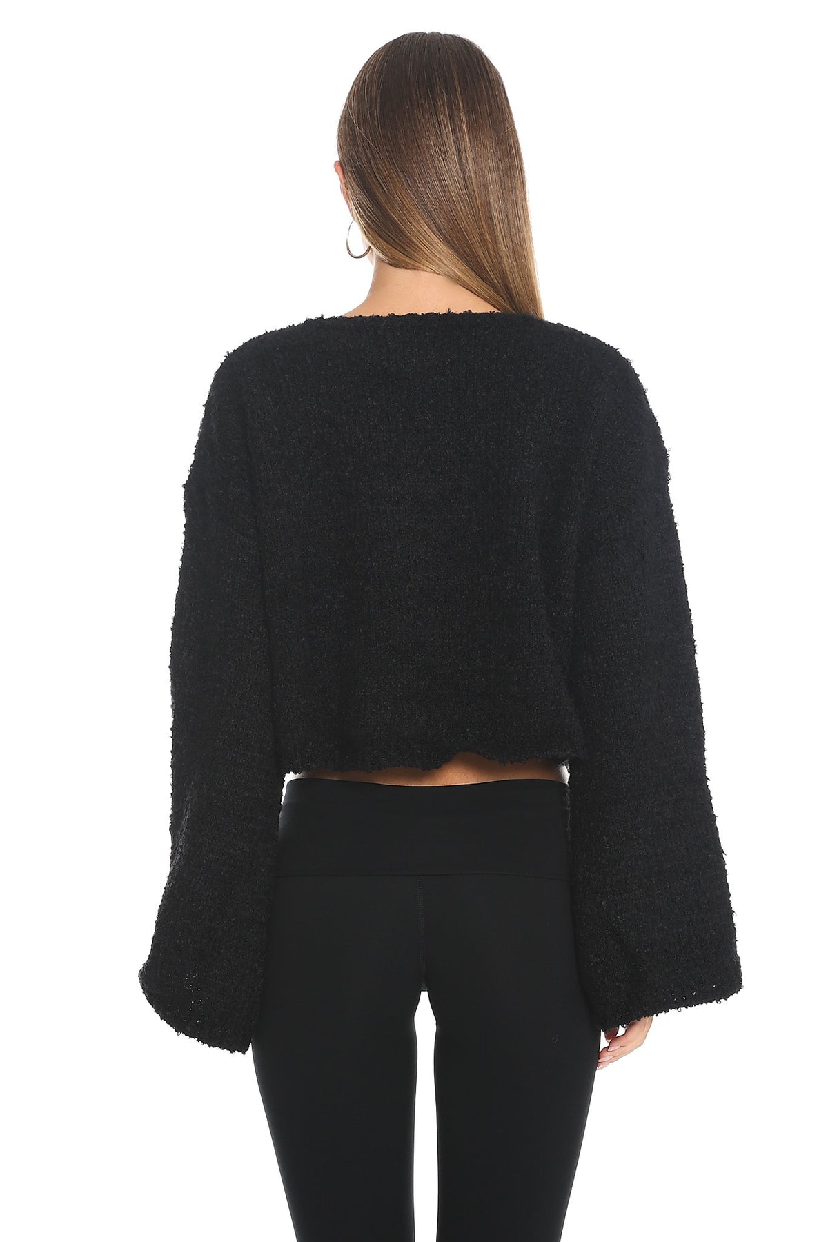 Strasbourg Flared Cuff Drop Shoulder Sweater Black by Selfie Leslie Australia