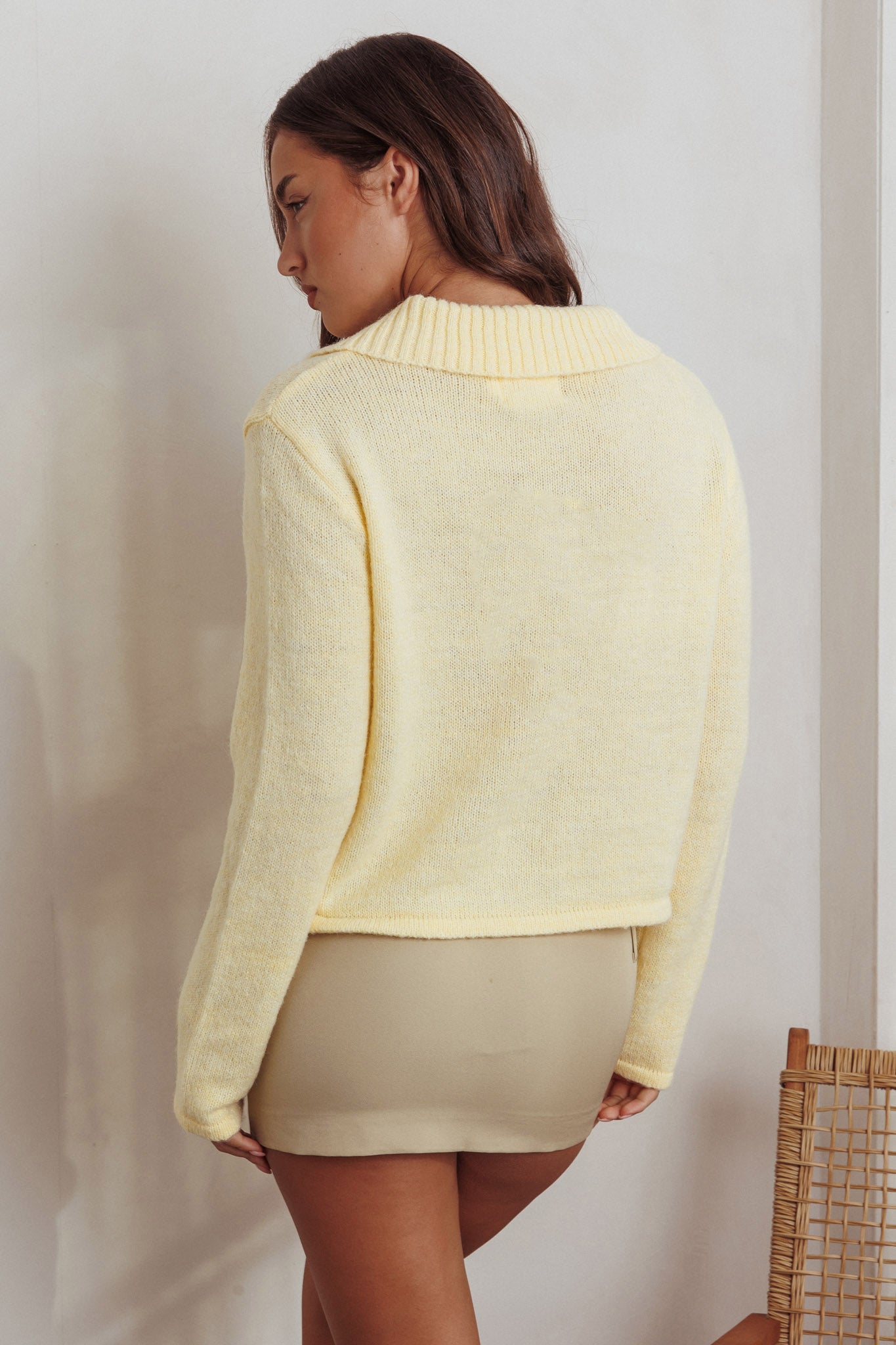 Margaret Button-Up Knit Cardigan Butter by Selfie Leslie Australia