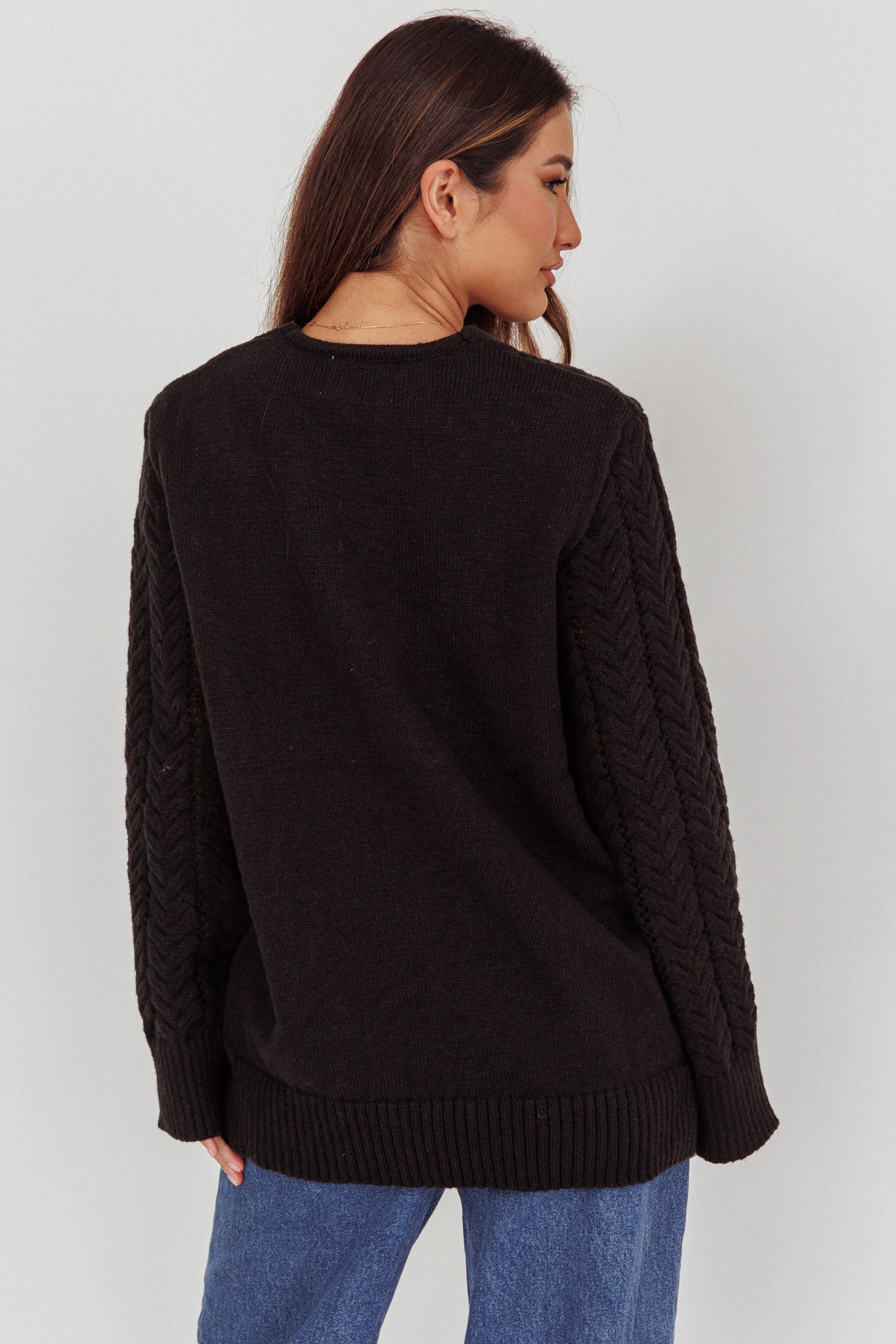Seattle Lace-Up Front Knit Top Black by Selfie Leslie Australia
