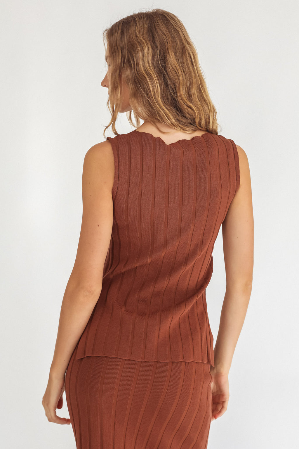 Kimora Sleeveless Knit Top Brown by Selfie Leslie Australia