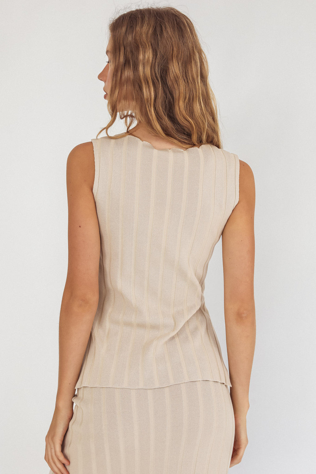 Kimora Sleeveless Knit Top Sand by Selfie Leslie Australia