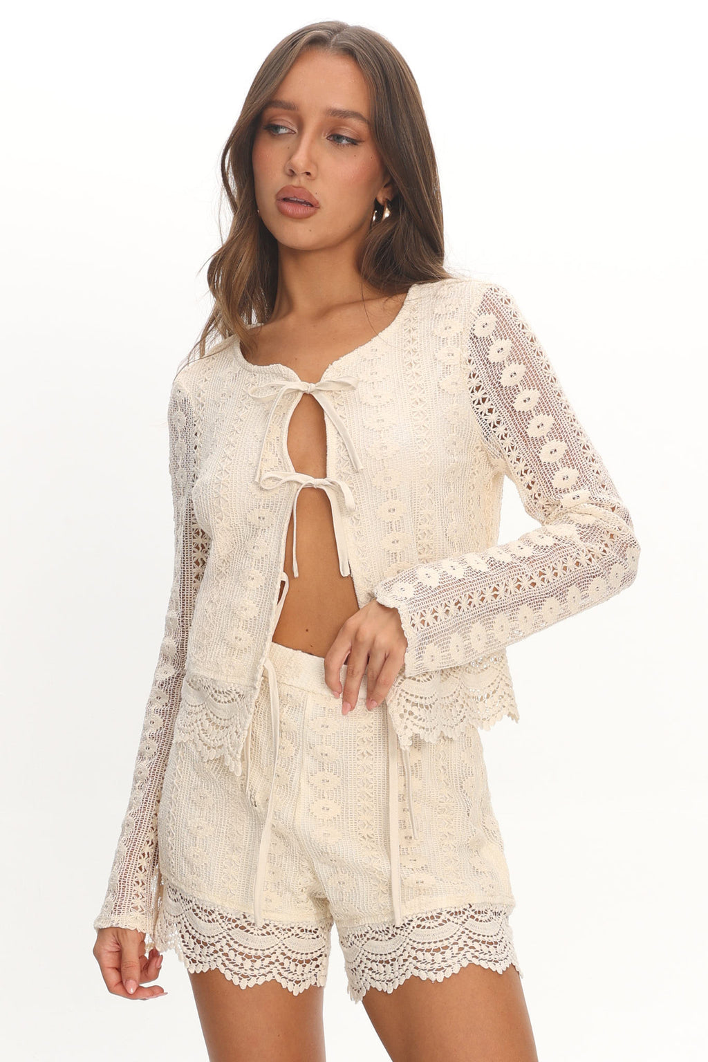 Perrine Lace Shorts Oat by Selfie Leslie Australia