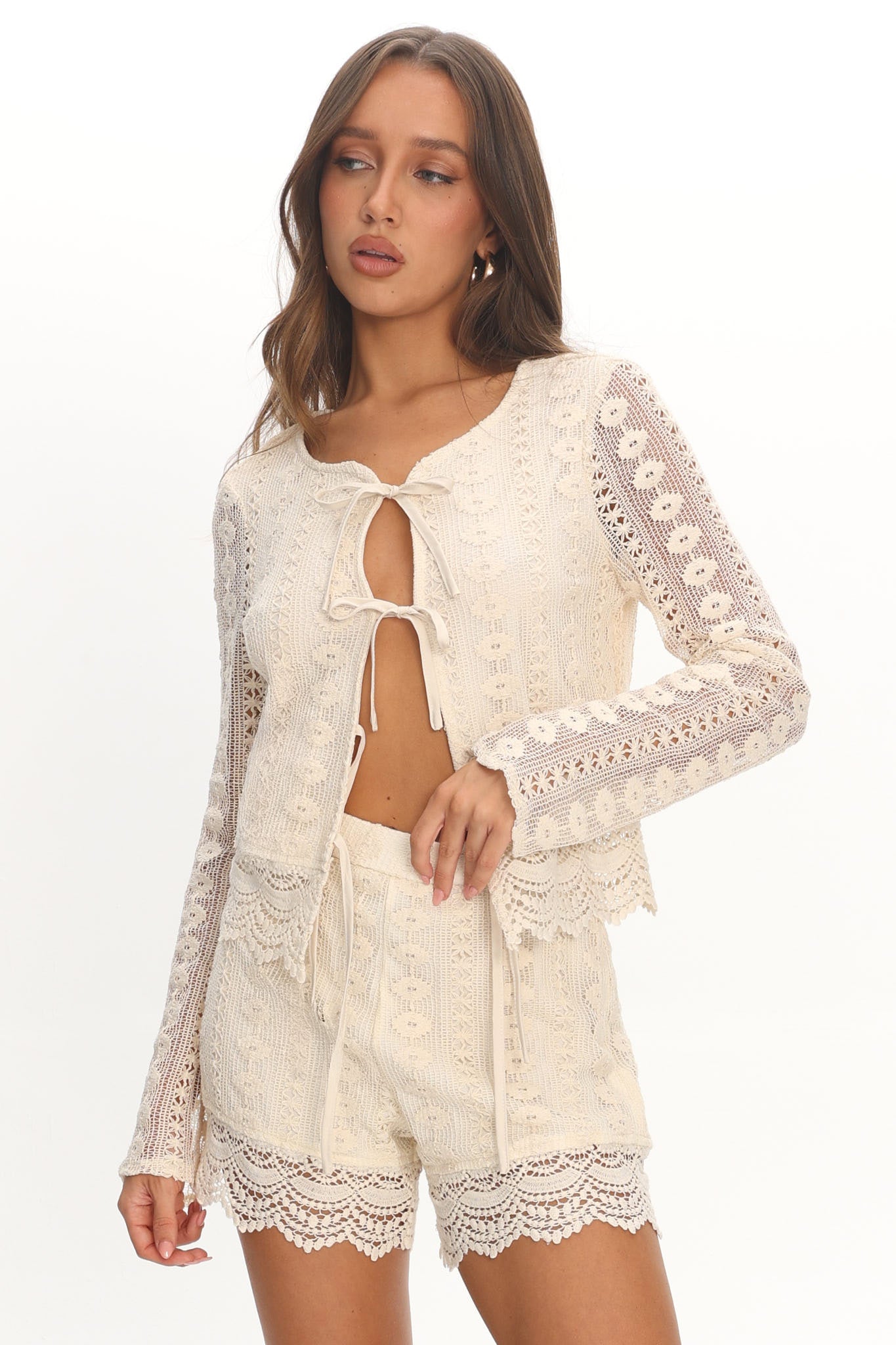 Perrine Lace Shorts Oat by Selfie Leslie Australia
