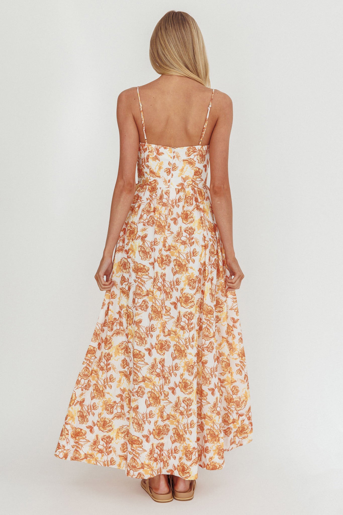 Wild Card Cami Strap Maxi Dress Floral Yellow by Selfie Leslie Australia