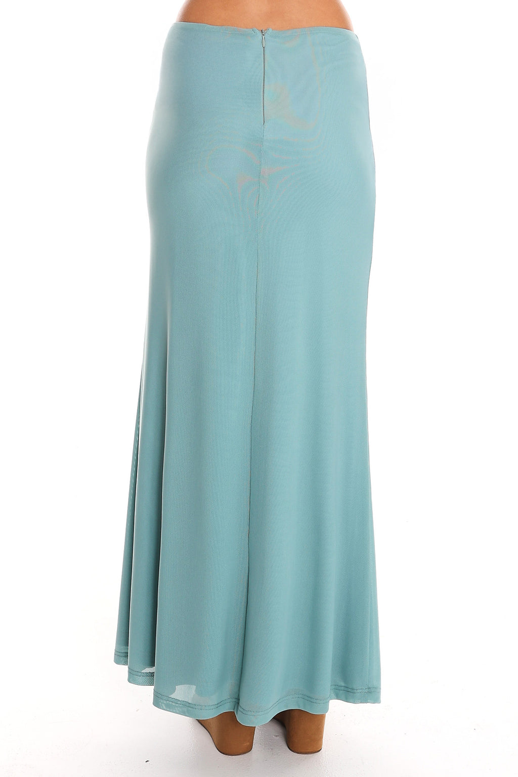 Low Tide Draped Mesh Maxi Skirt Teal