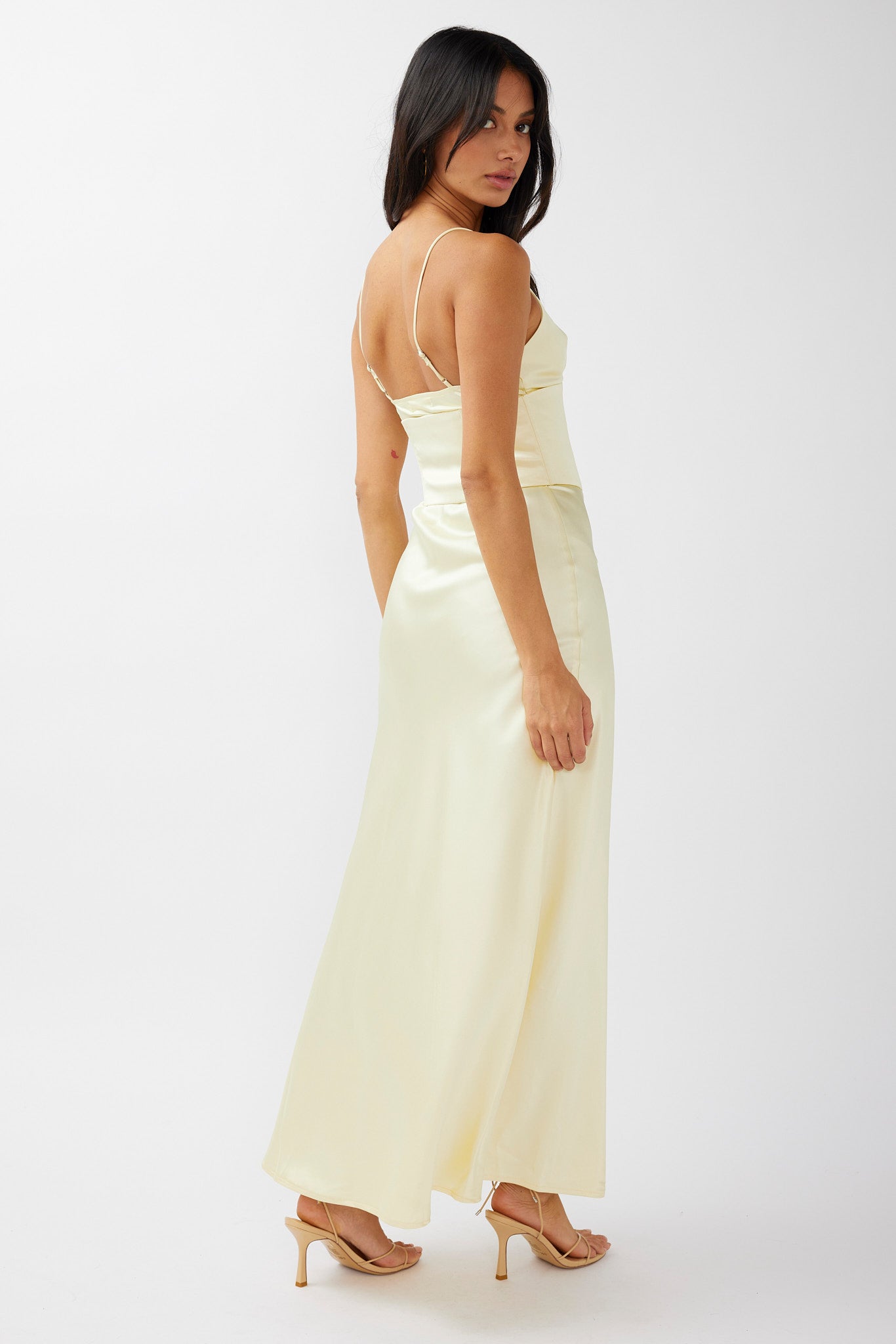 Downtown Cami Strap Corset Waist Dress Butter by Selfie Leslie Australia