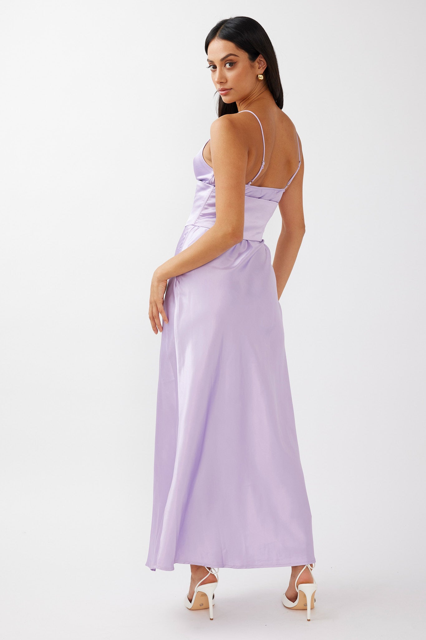 Downtown Cami Strap Corset Waist Dress Lilac by Selfie Leslie Australia