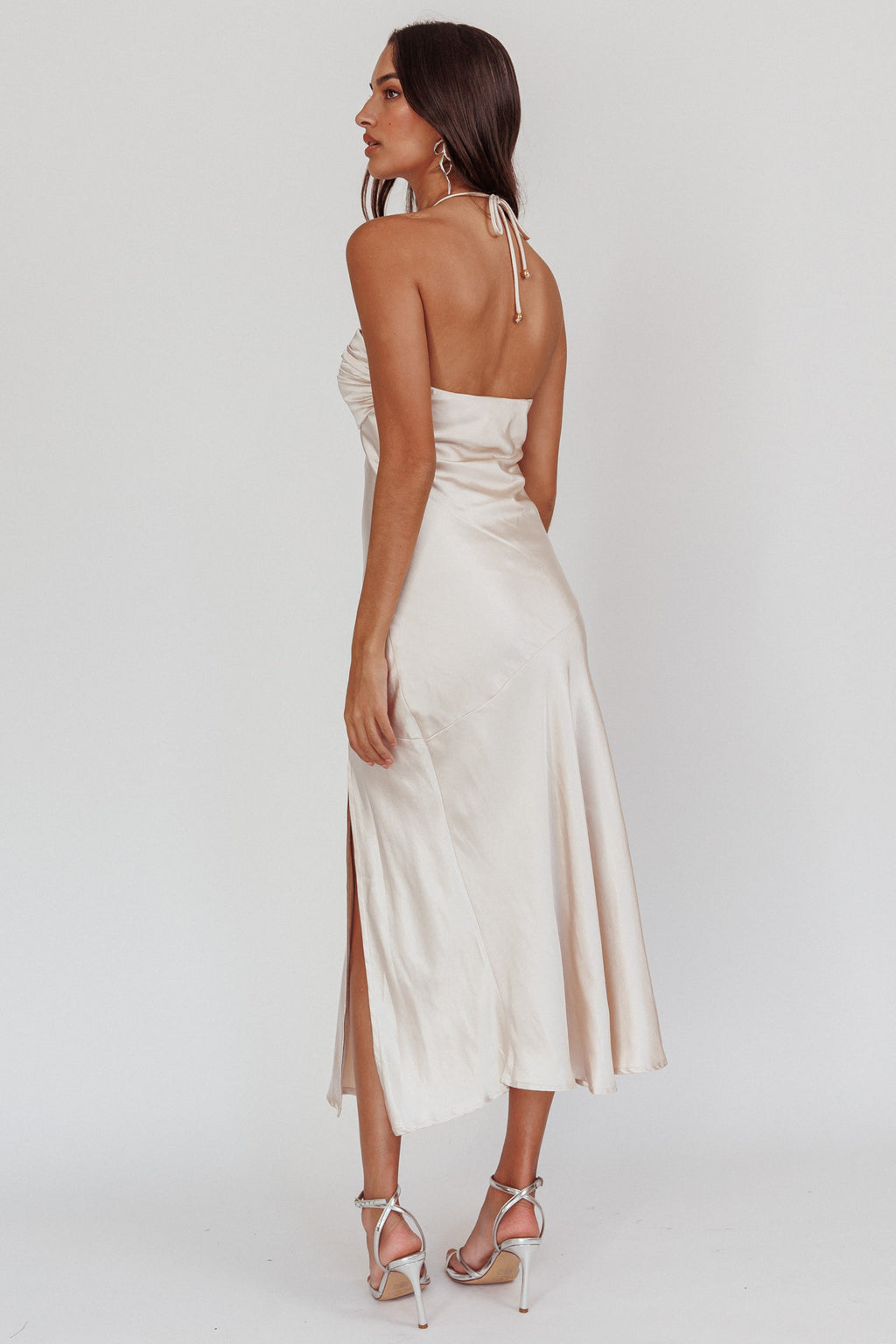 Kindred Spirit Strapless Gathered Bust Midi Dress Champagne by Selfie Leslie Australia