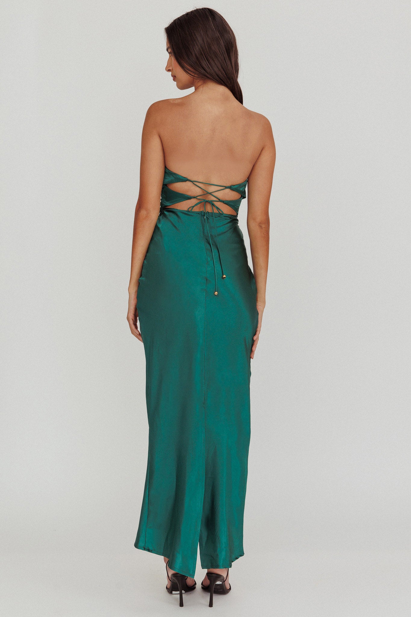 Good Impression Double Twist Midi Dress Forest Green by Selfie Leslie Australia