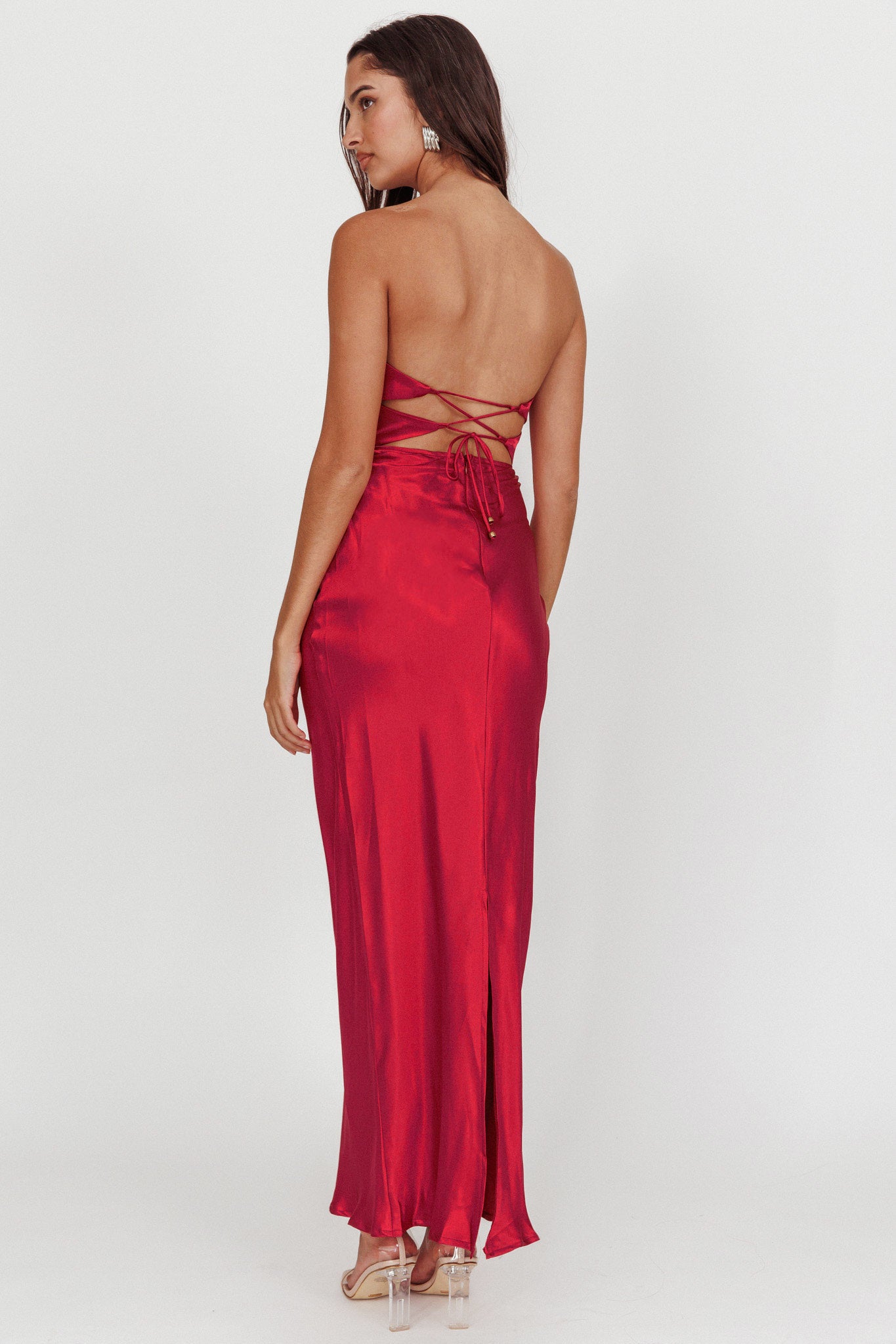 Good Impression Double Twist Maxi Dress Plum by Selfie Leslie Australia
