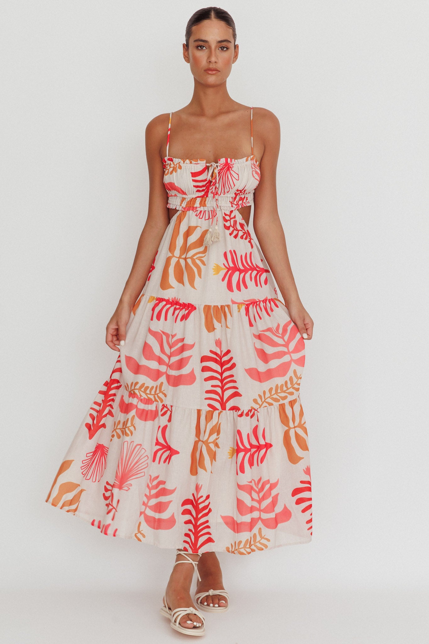 Eyona Cut-Out Back Floral Maxi Dress Pink by Selfie Leslie Australia
