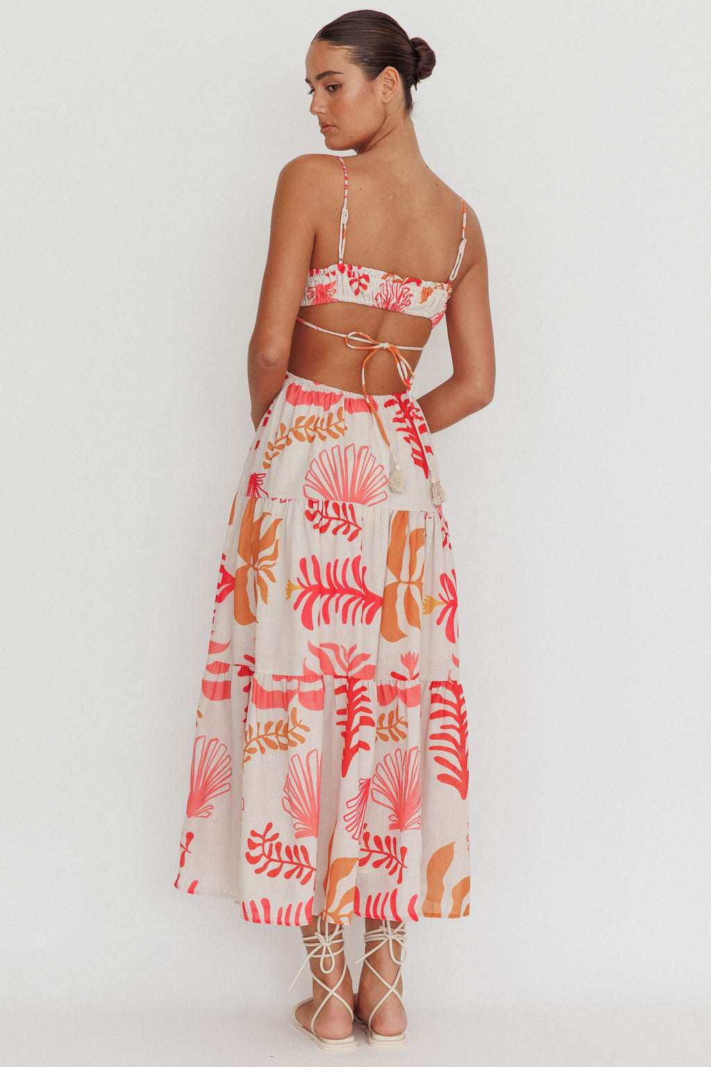 Eyona Cut-Out Back Floral Maxi Dress Pink by Selfie Leslie Australia