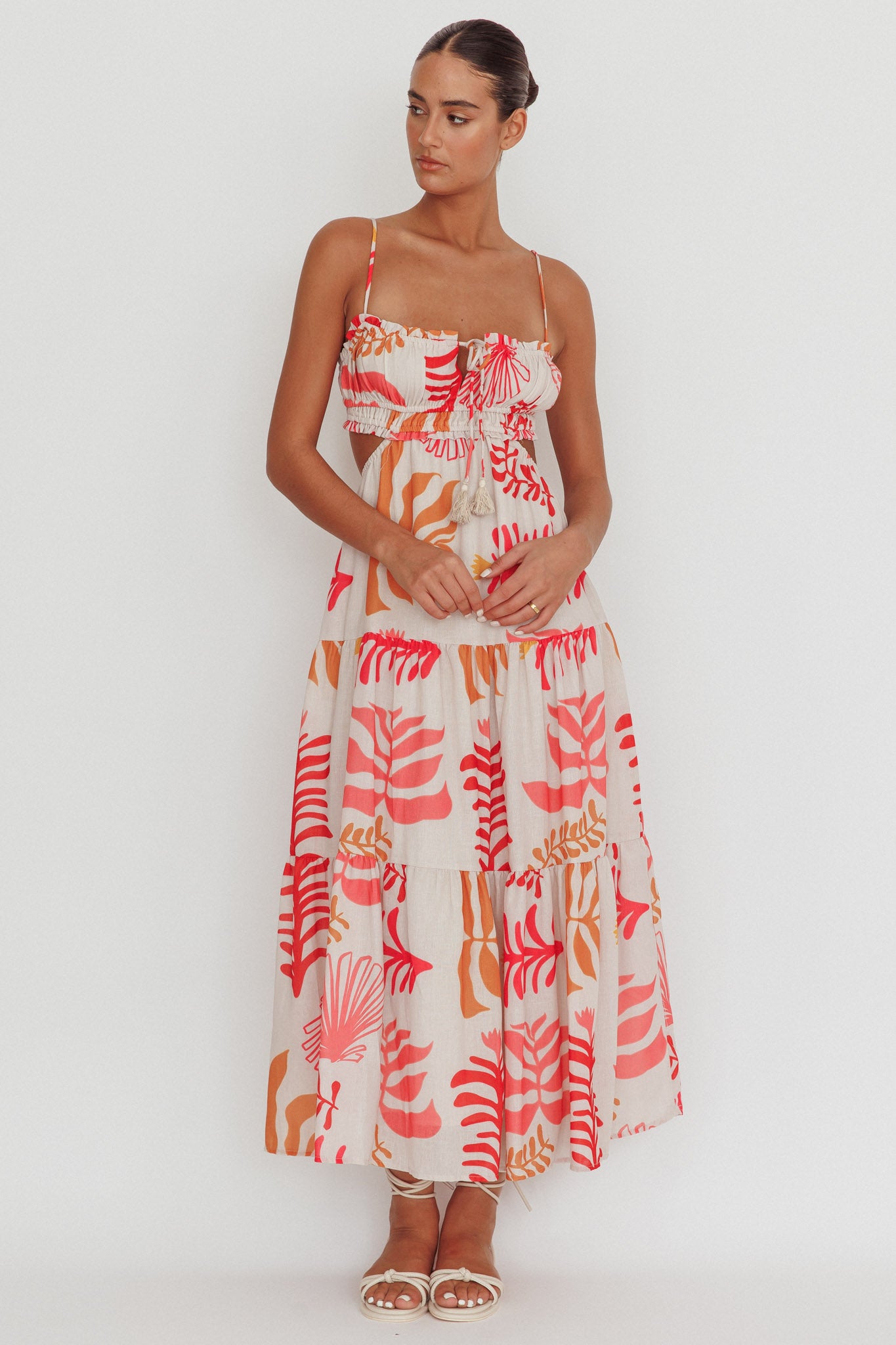 Eyona Cut-Out Back Floral Maxi Dress Pink by Selfie Leslie Australia