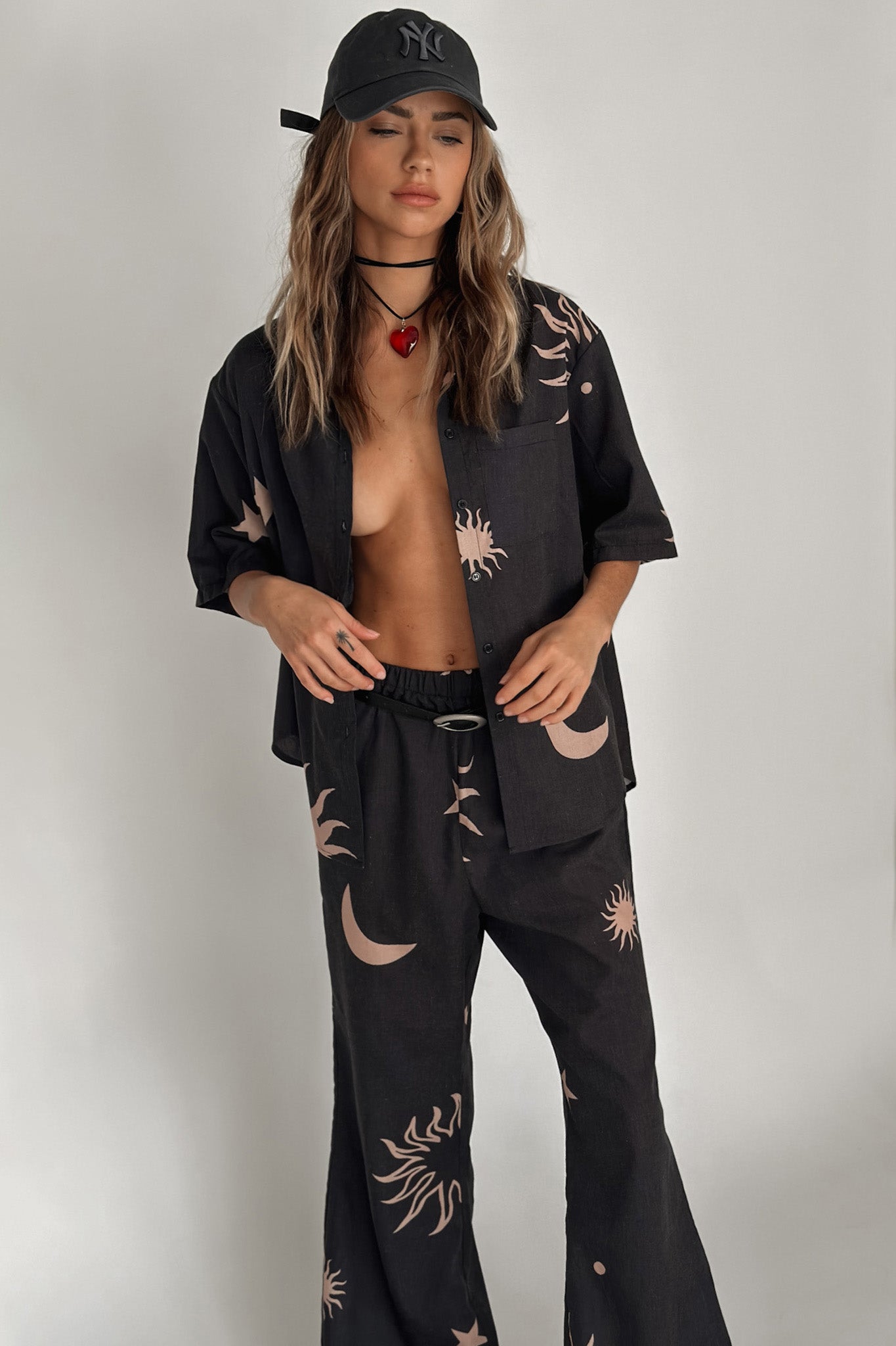Just A Hunch Pants Sun Moon Black by Selfie Leslie Australia
