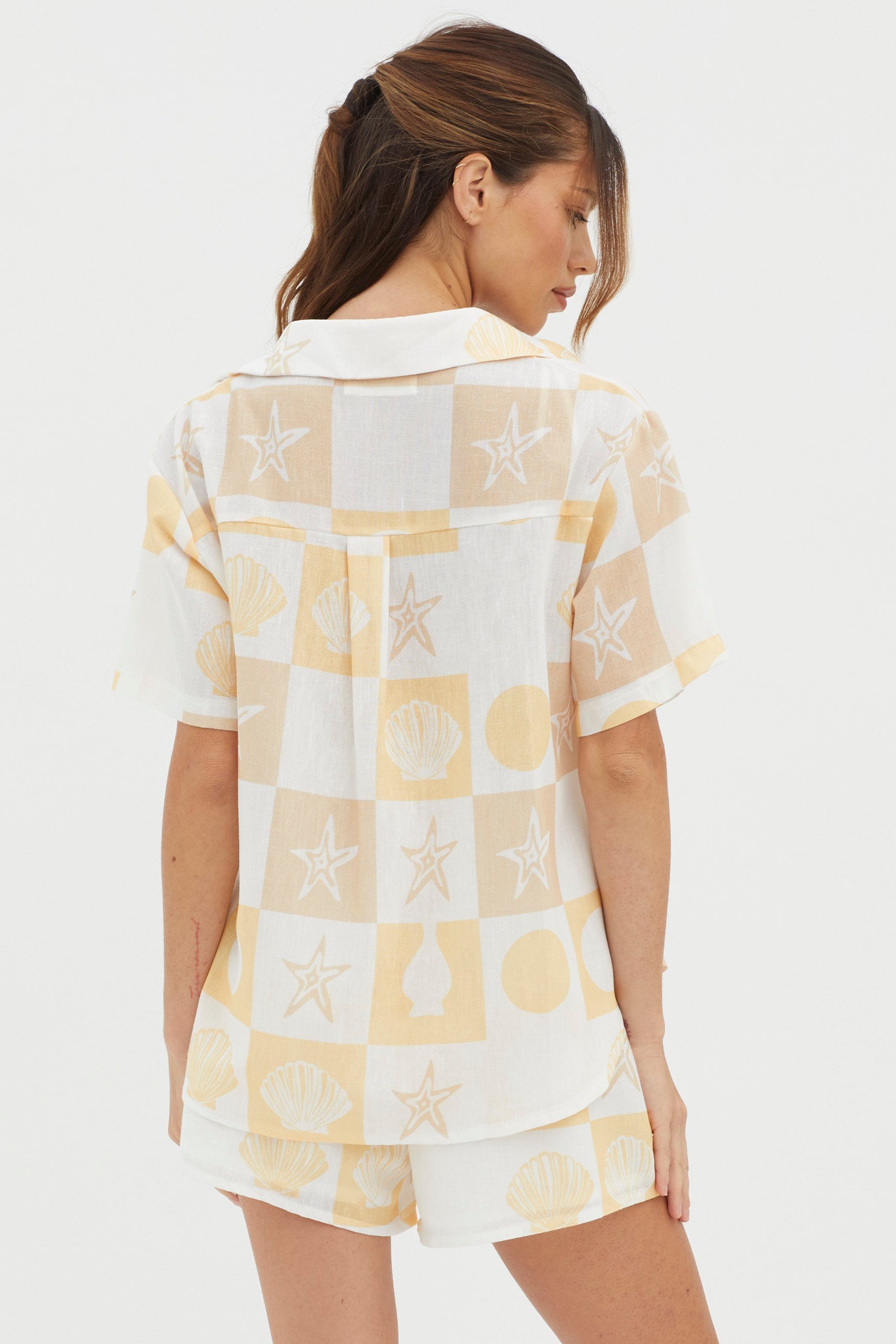 Just A Hunch Shorts Shell Print Yellow Multi by Selfie Leslie Australia