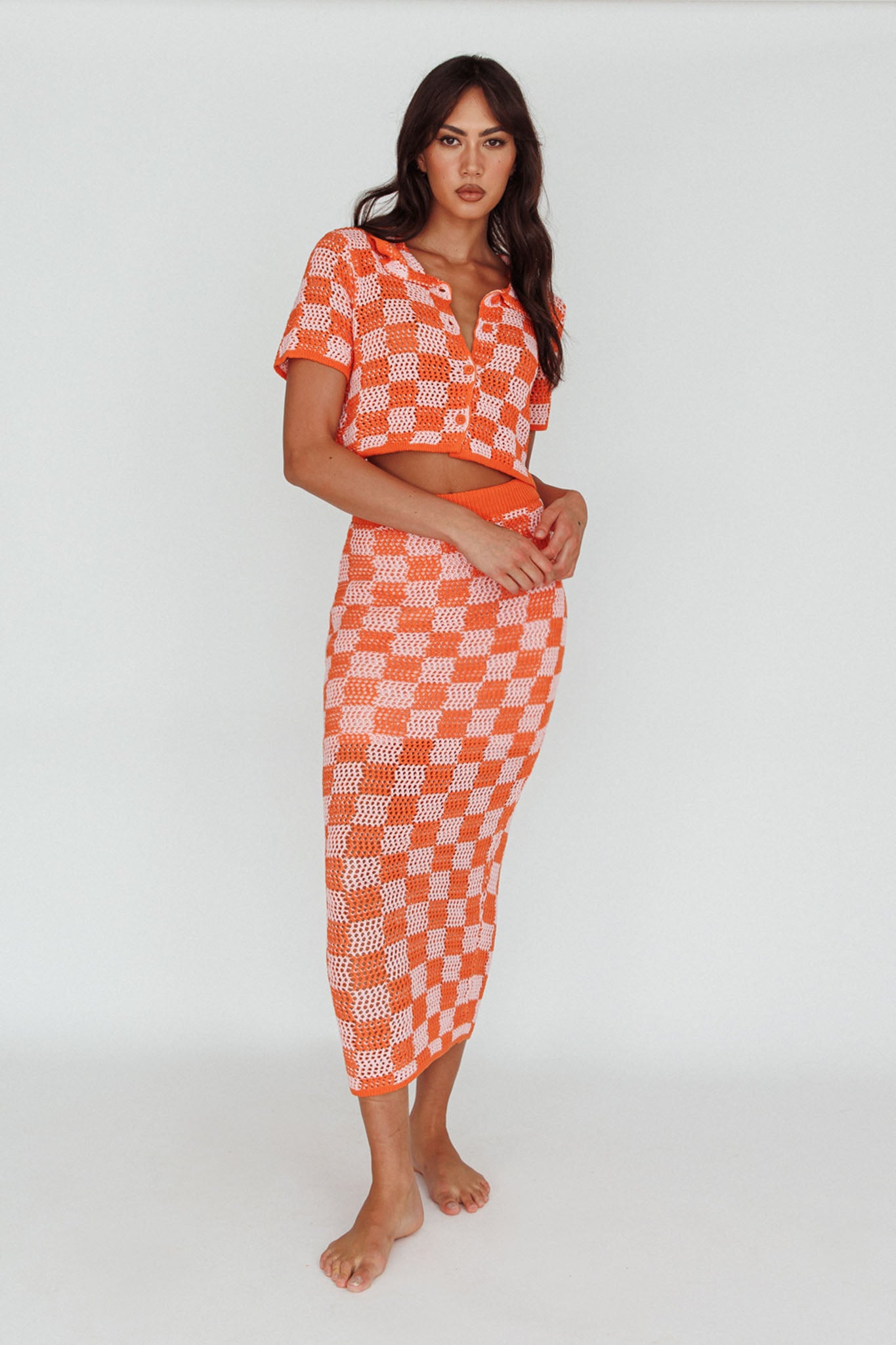 Byron Bay Crochet Maxi Skirt Sunset by Selfie Leslie Australia