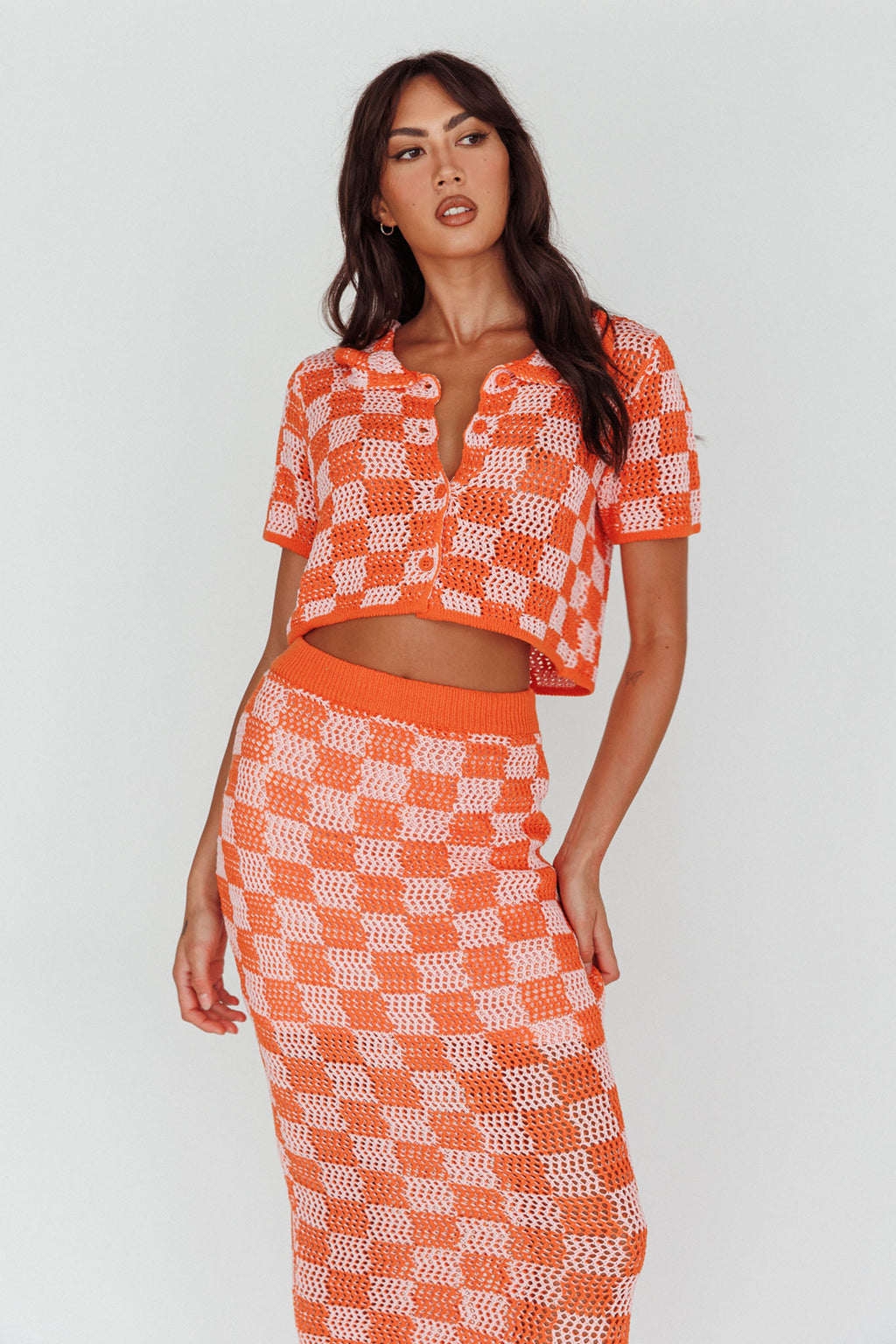 Byron Bay Crochet Maxi Skirt Sunset by Selfie Leslie Australia