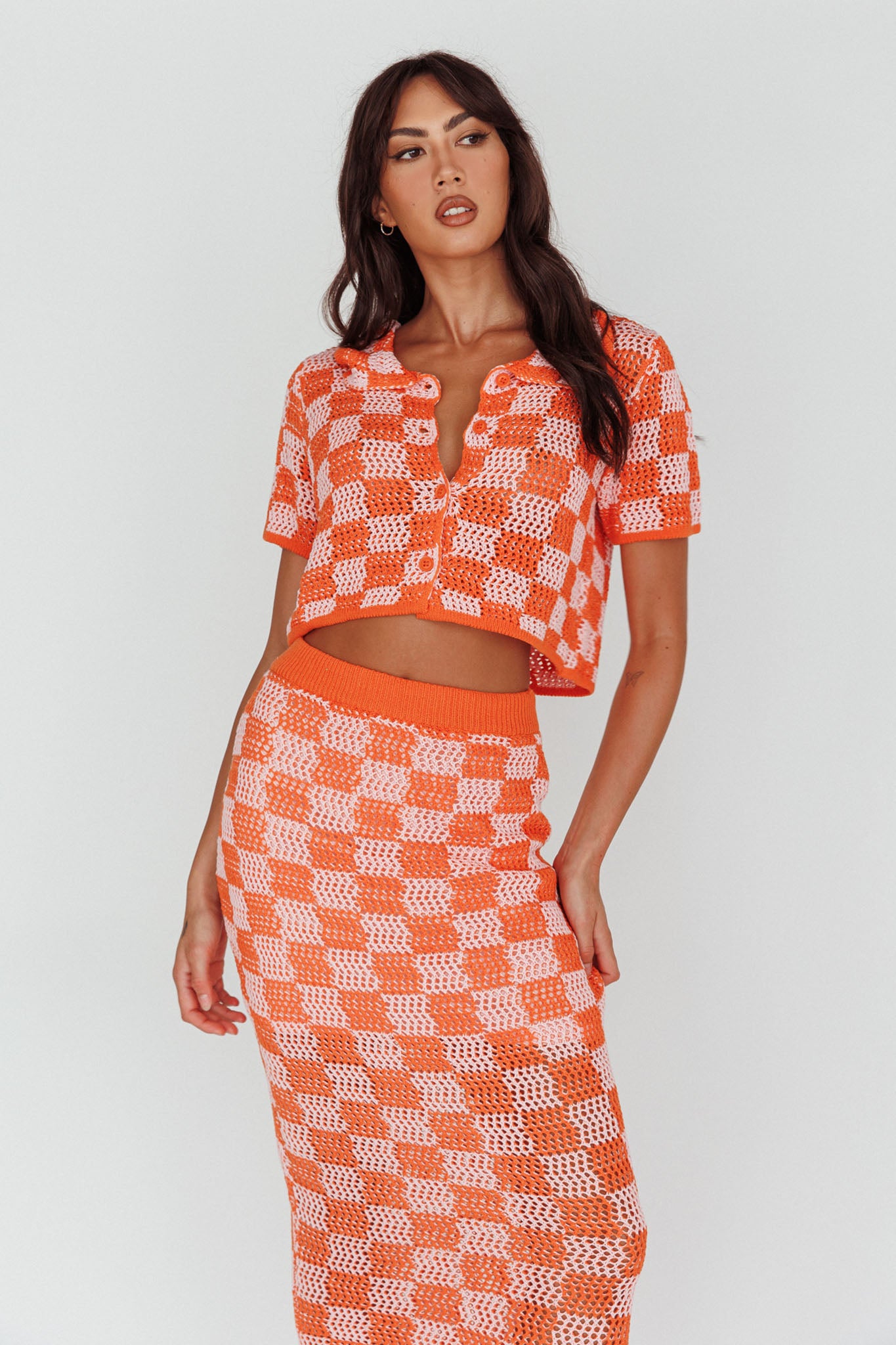 Byron Bay Crochet Maxi Skirt Sunset by Selfie Leslie Australia