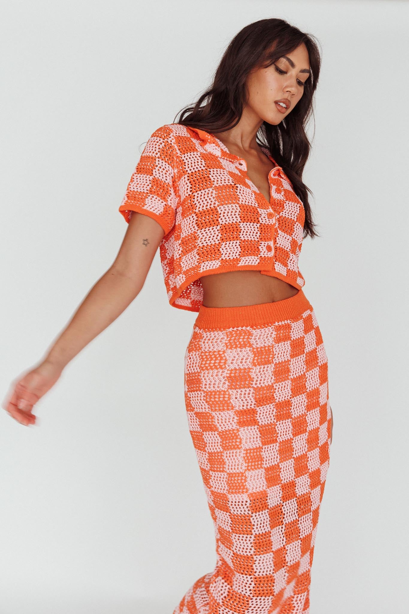 Byron Bay Crochet Maxi Skirt Sunset by Selfie Leslie Australia