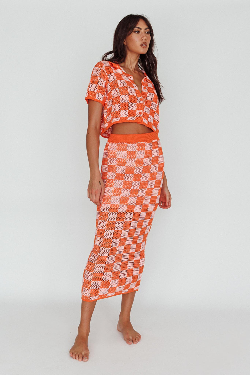 Byron Bay Crochet Maxi Skirt Sunset by Selfie Leslie Australia