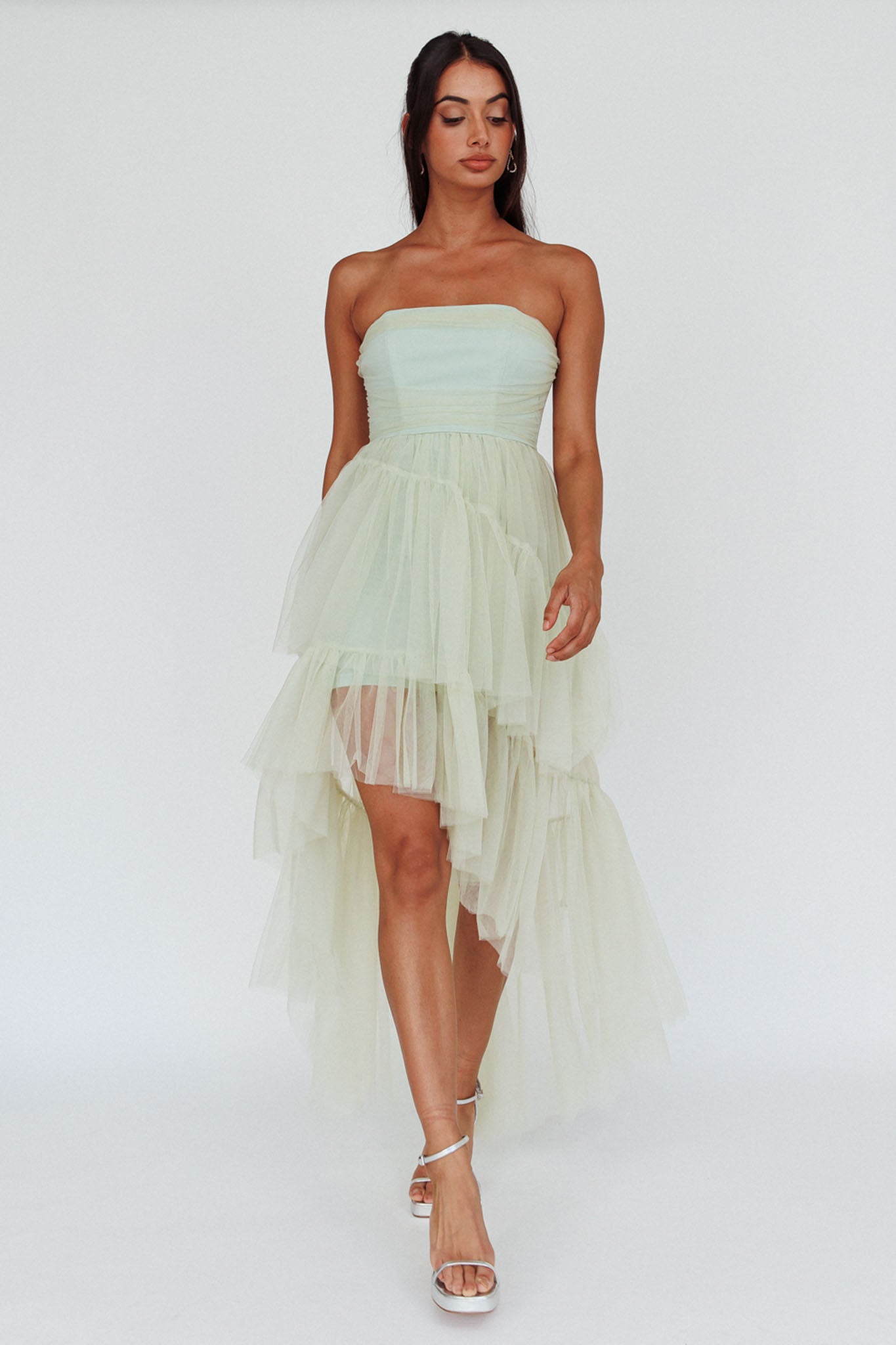 Always & Forever High-Low Midi Dress Sage by Selfie Leslie Australia