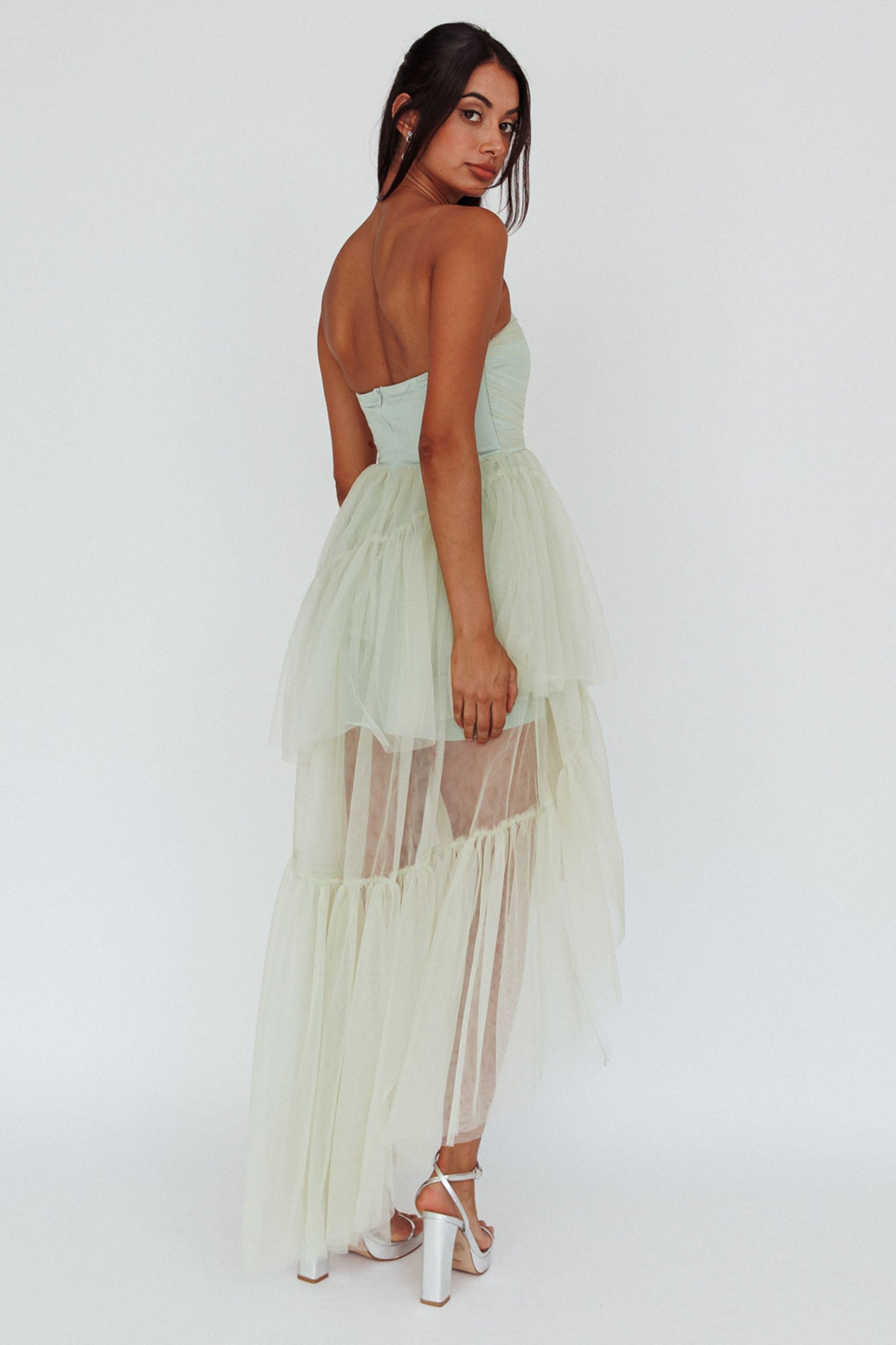 Always & Forever High-Low Midi Dress Sage by Selfie Leslie Australia