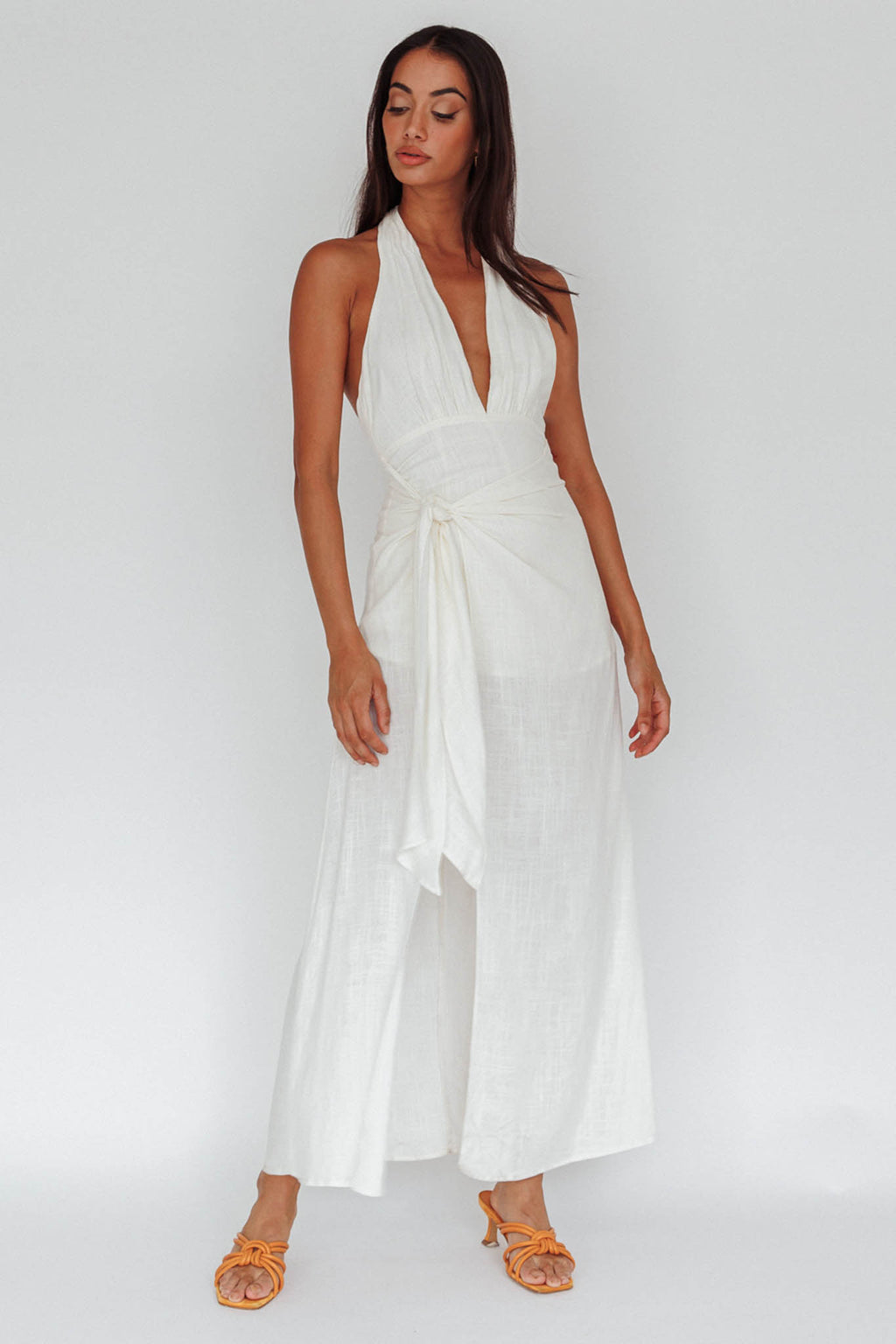 La Habra Halterneck Romper White by Selfie Leslie Australia