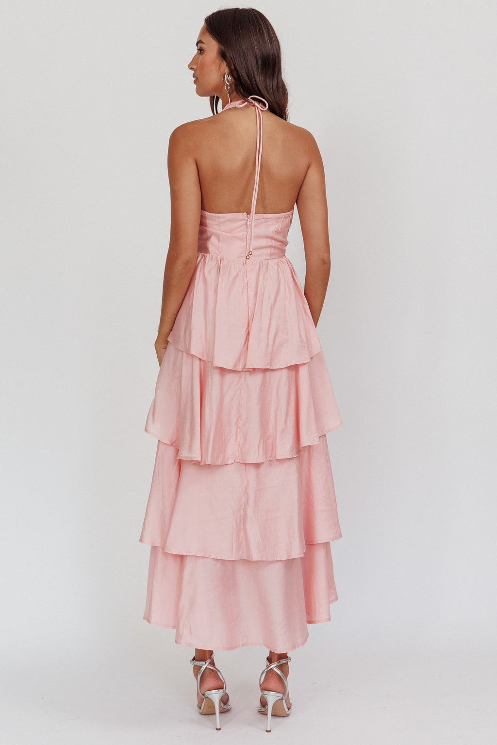 Catalina Tiered Ruffle Maxi Dress Dusty Rose by Selfie Leslie Australia