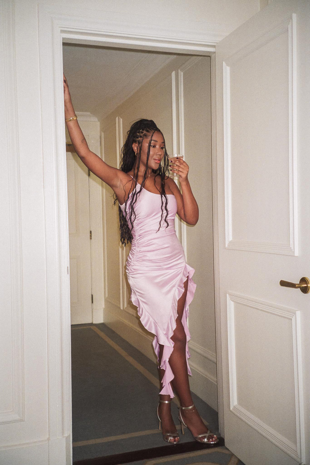 After Party One Shoulder Ruffle Mini Dress Lilac by Selfie Leslie Australia