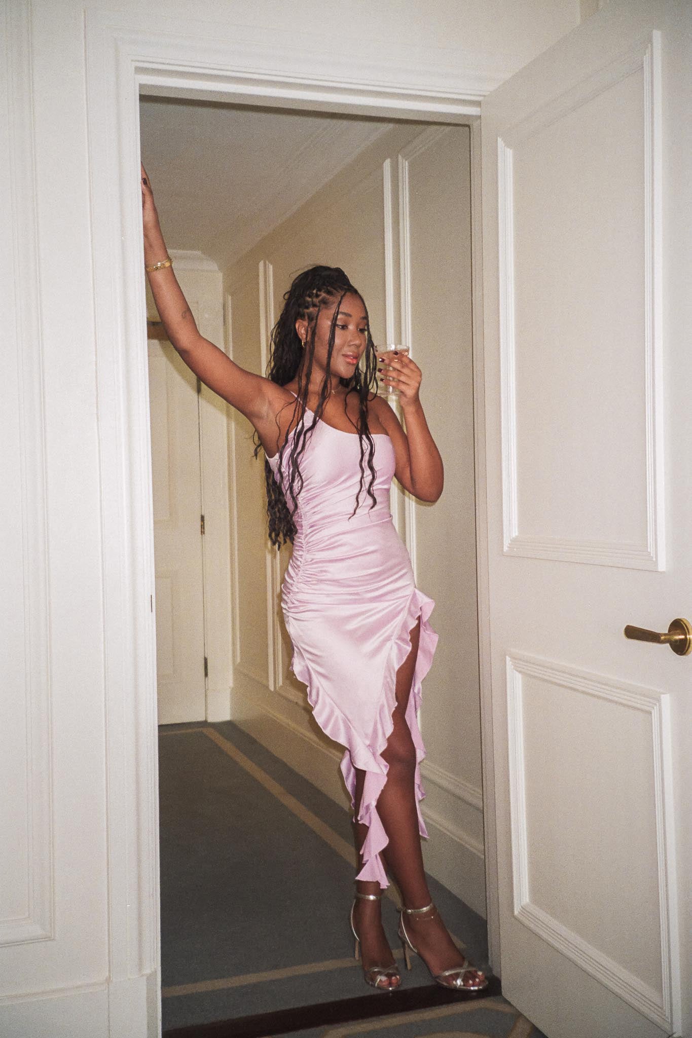 After Party One Shoulder Ruffle Mini Dress Lilac by Selfie Leslie Australia