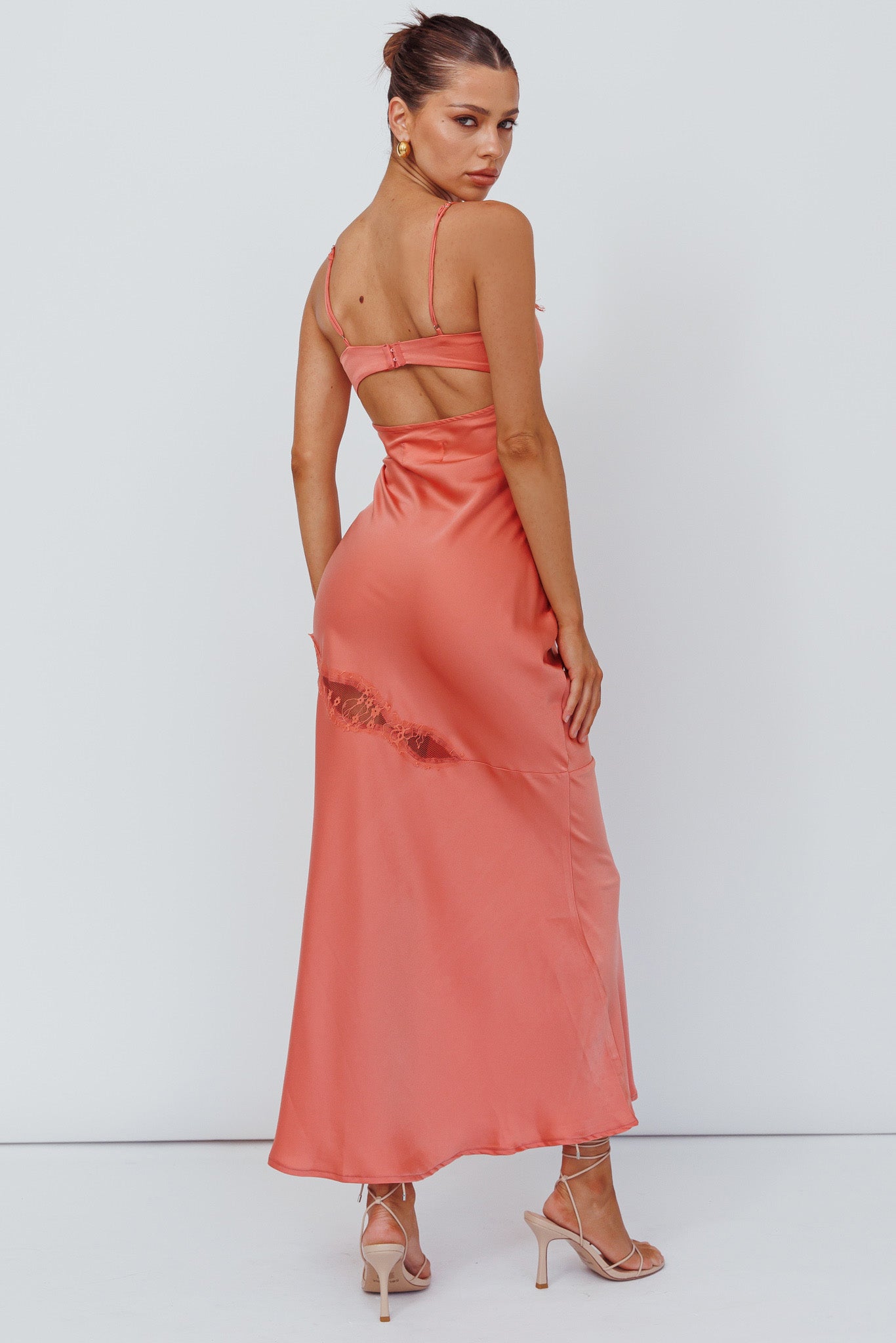 Sweet Talker Lace Trim Midi Dress Mango by Selfie Leslie Australia