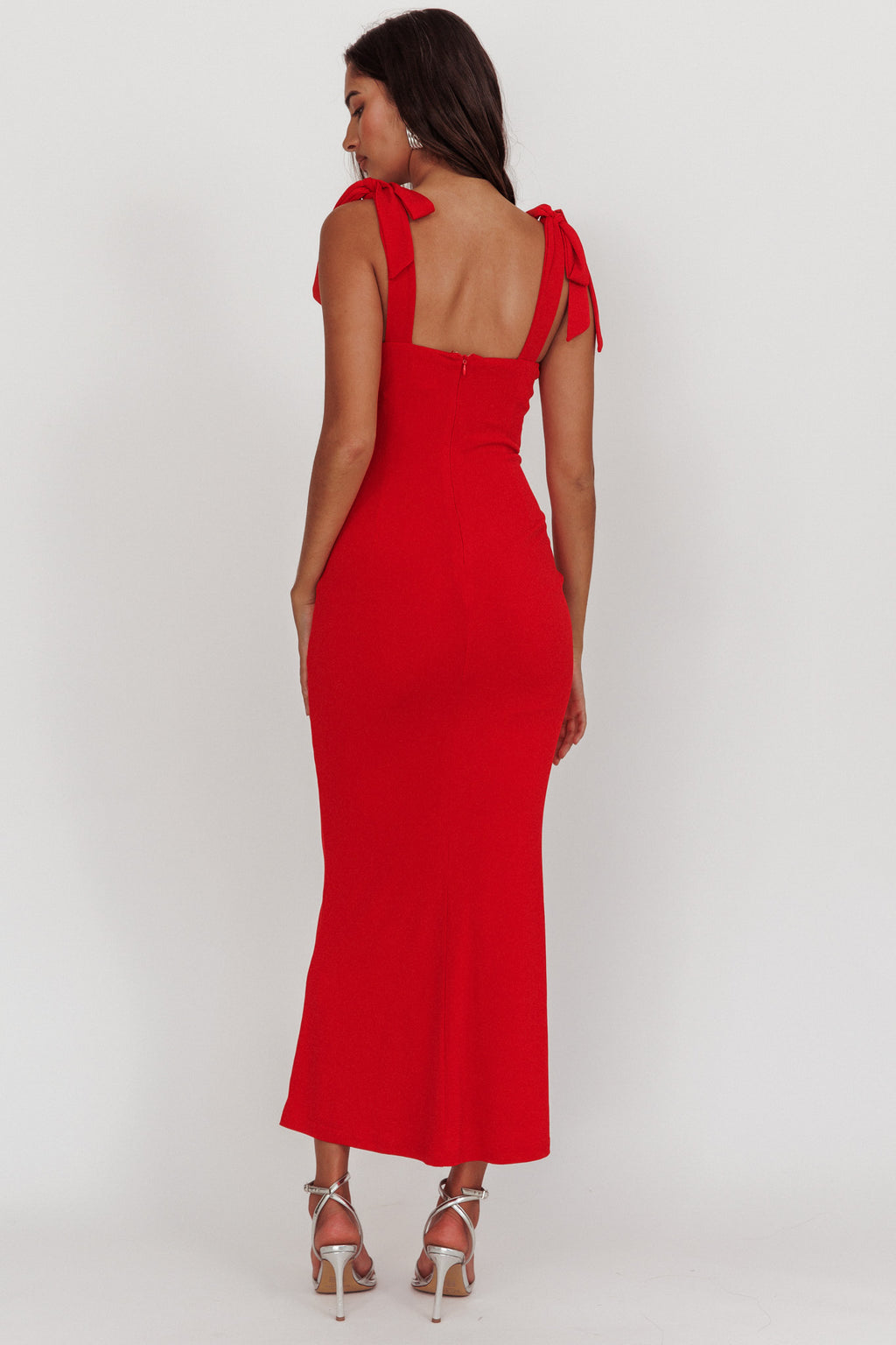 Rose Garden Tied Shoulder Maxi Dress Red by Selfie Leslie Australia