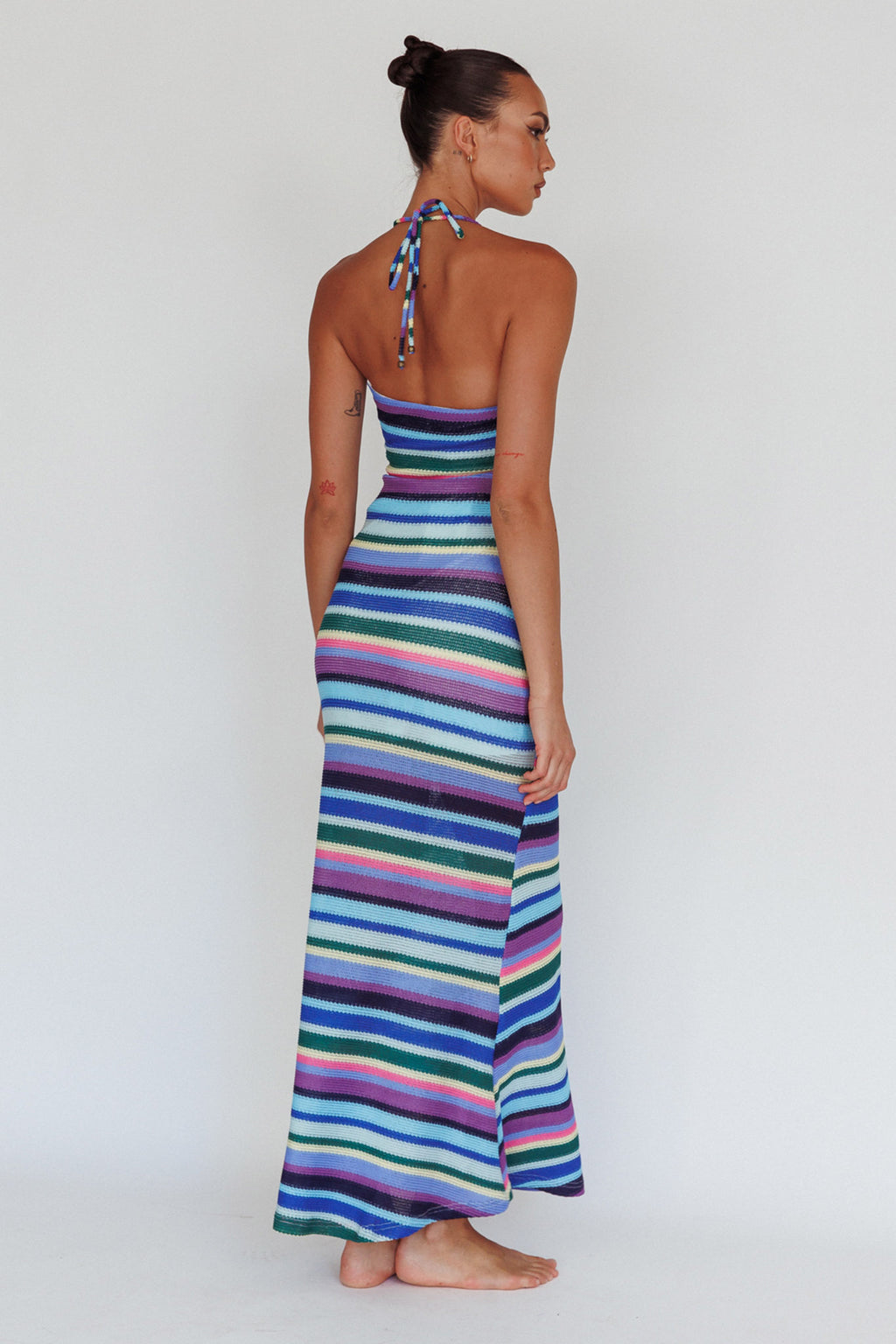 Kandy Crochet Maxi Dress Stripe Lavender Multi by Selfie Leslie Australia