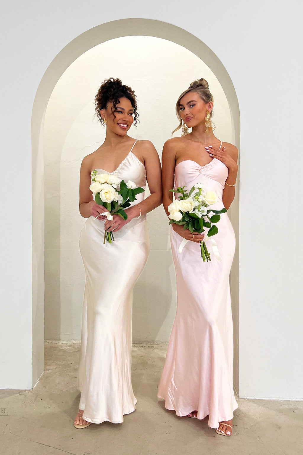 Twilight Tango One-Shoulder Maxi Dress Blush by Selfie Leslie Australia
