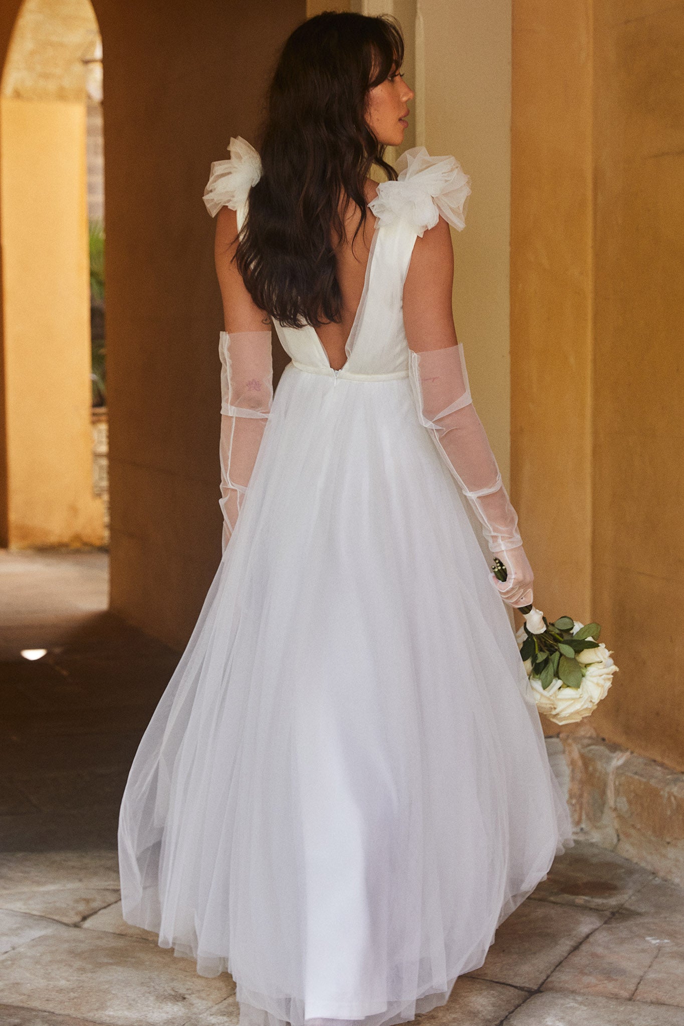 Regine Mesh Overlay Maxi Dress White by Selfie Leslie Australia