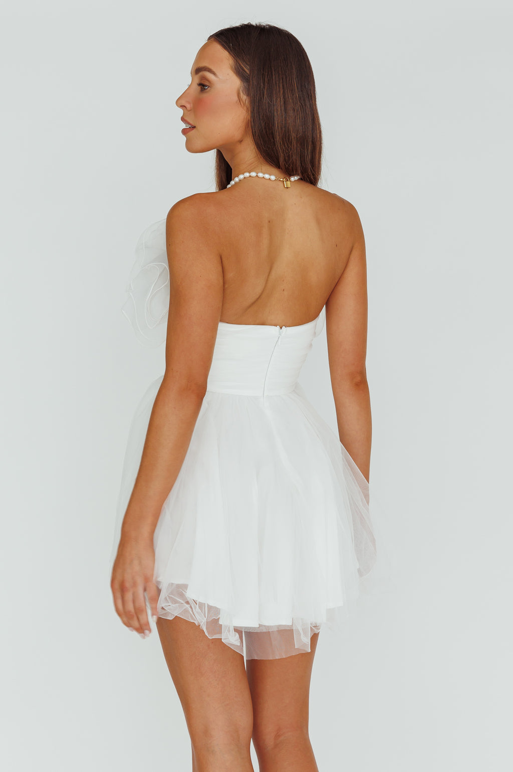 My Beloved Organza Frill Mini Dress White by Selfie Leslie Australia