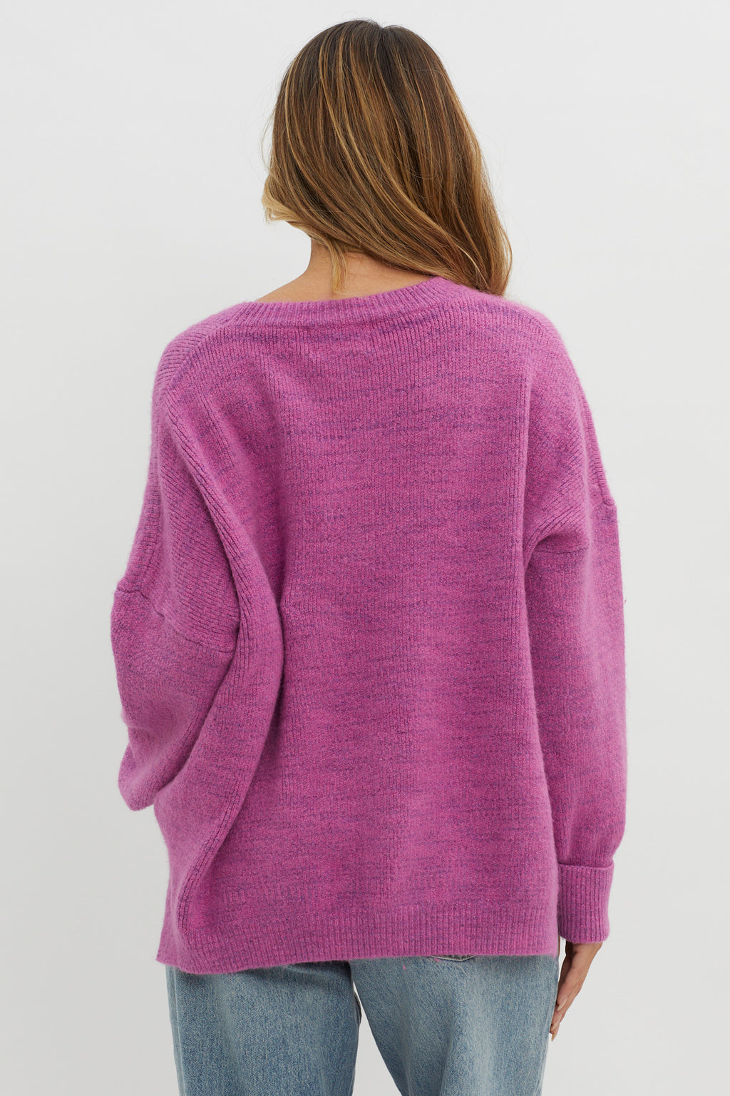 Kayce Dropped Shoulder Knit Sweater Fuchsia by Selfie Leslie Australia