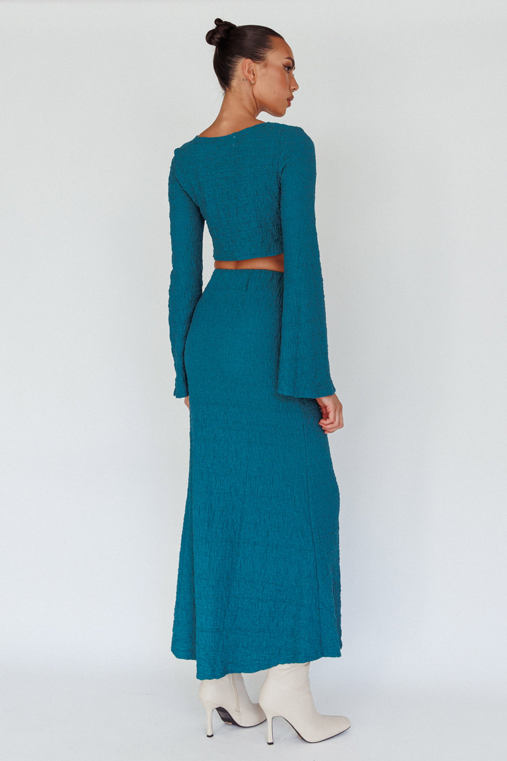 Treasures Textured Midi Skirt Teal by Selfie Leslie Australia