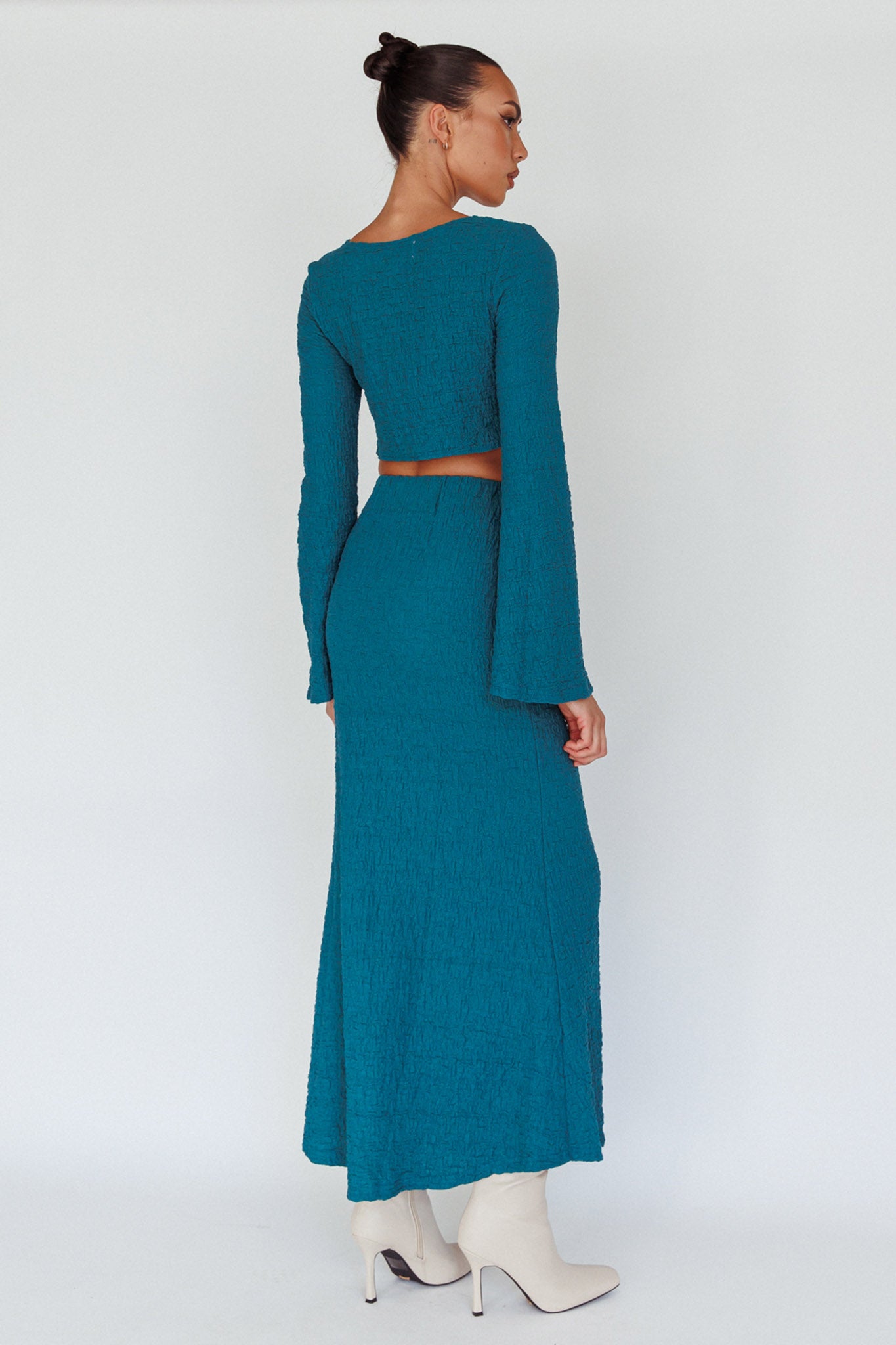 Treasures Textured Midi Skirt Teal by Selfie Leslie Australia