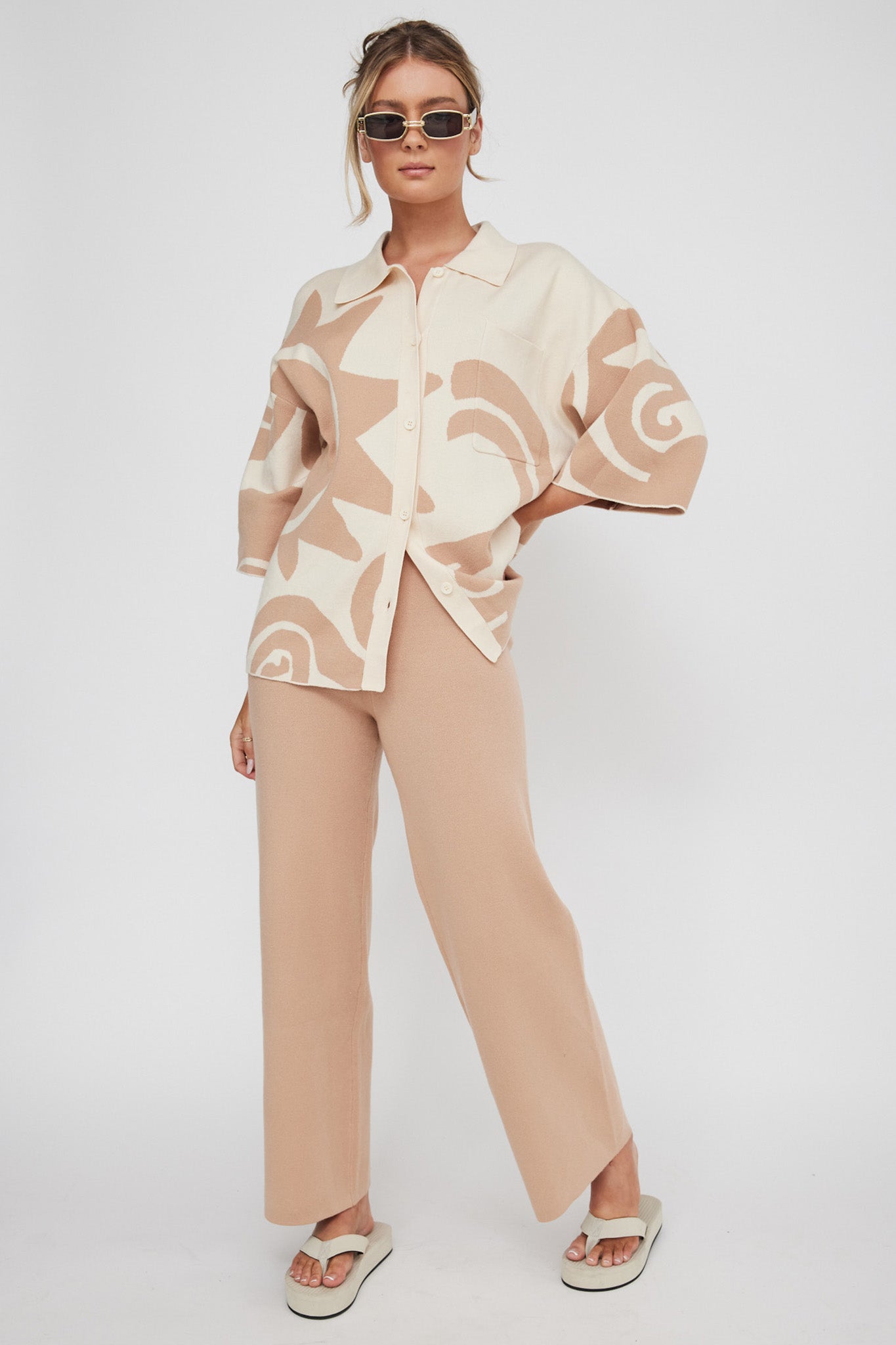 Nalani Knit Pants Wood by Selfie Leslie Australia