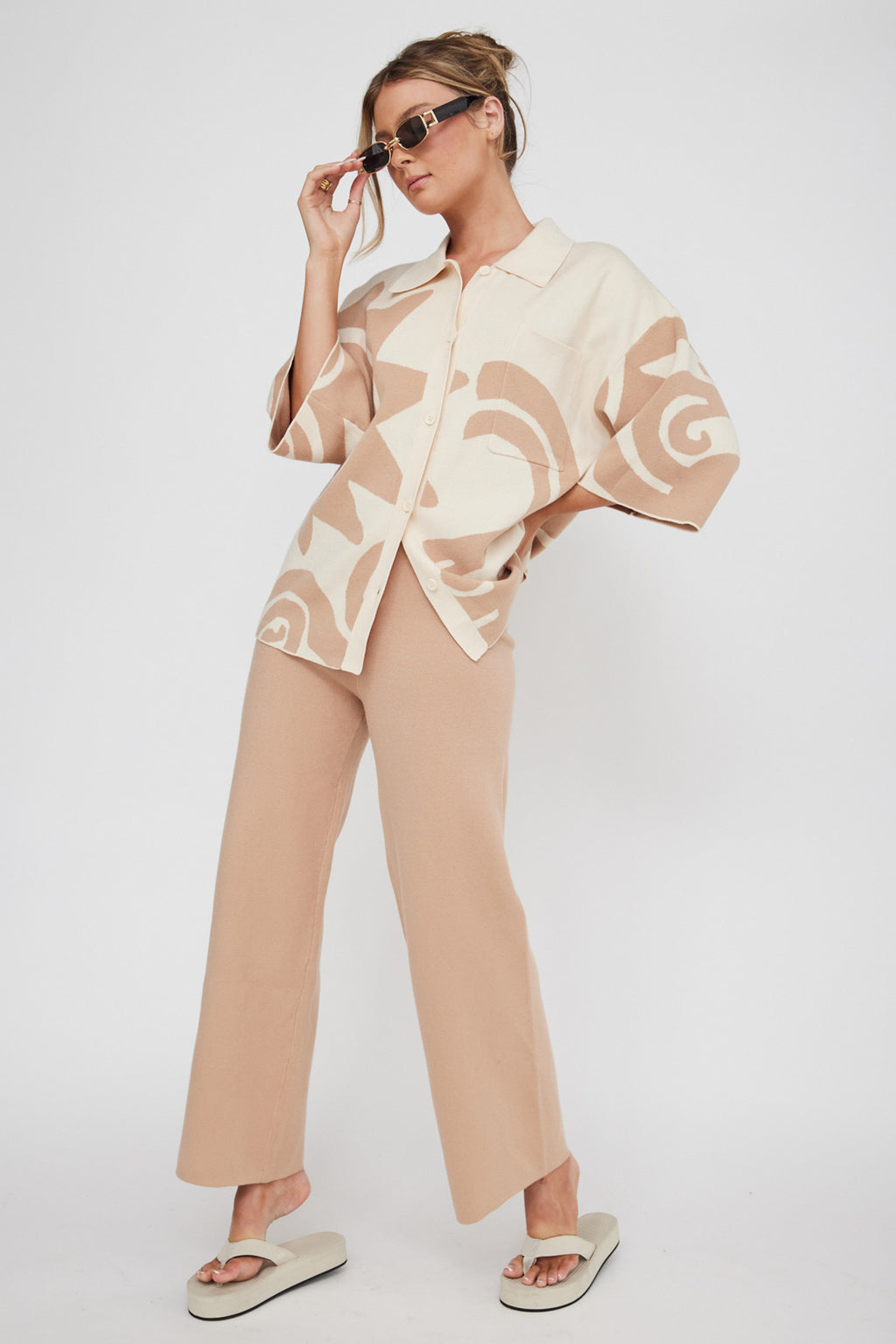 Nalani Knit Pants Wood by Selfie Leslie Australia