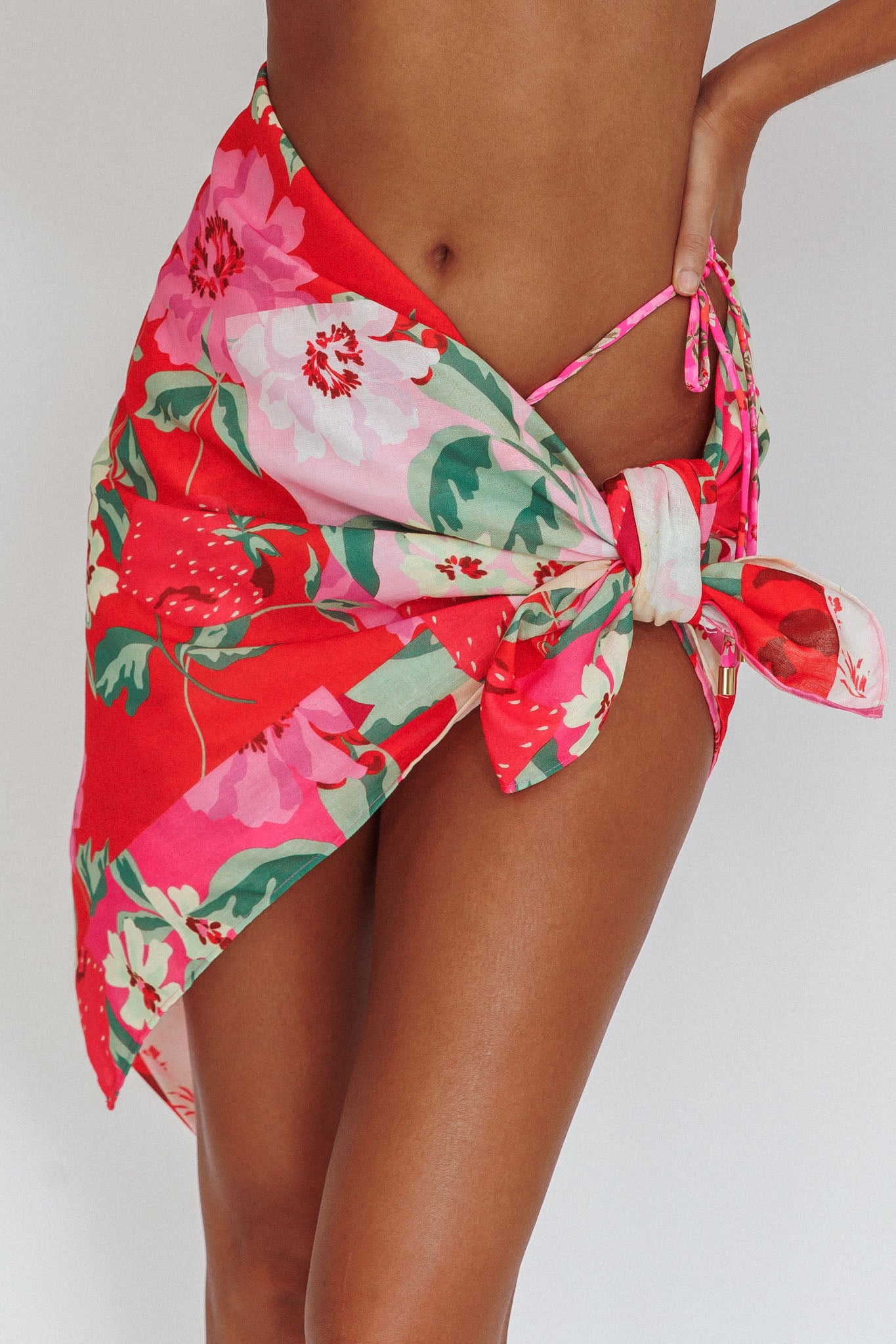 Sunshine Coast Floral Sarong Cover Up Pink by Selfie Leslie Australia