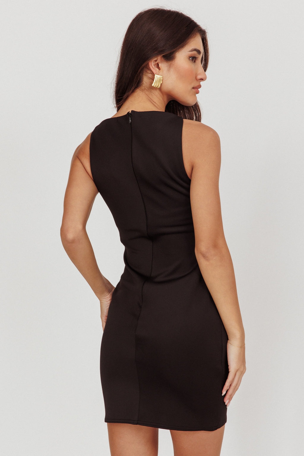 Chella Sleeveless Mini Dress Black by Selfie Leslie Australia