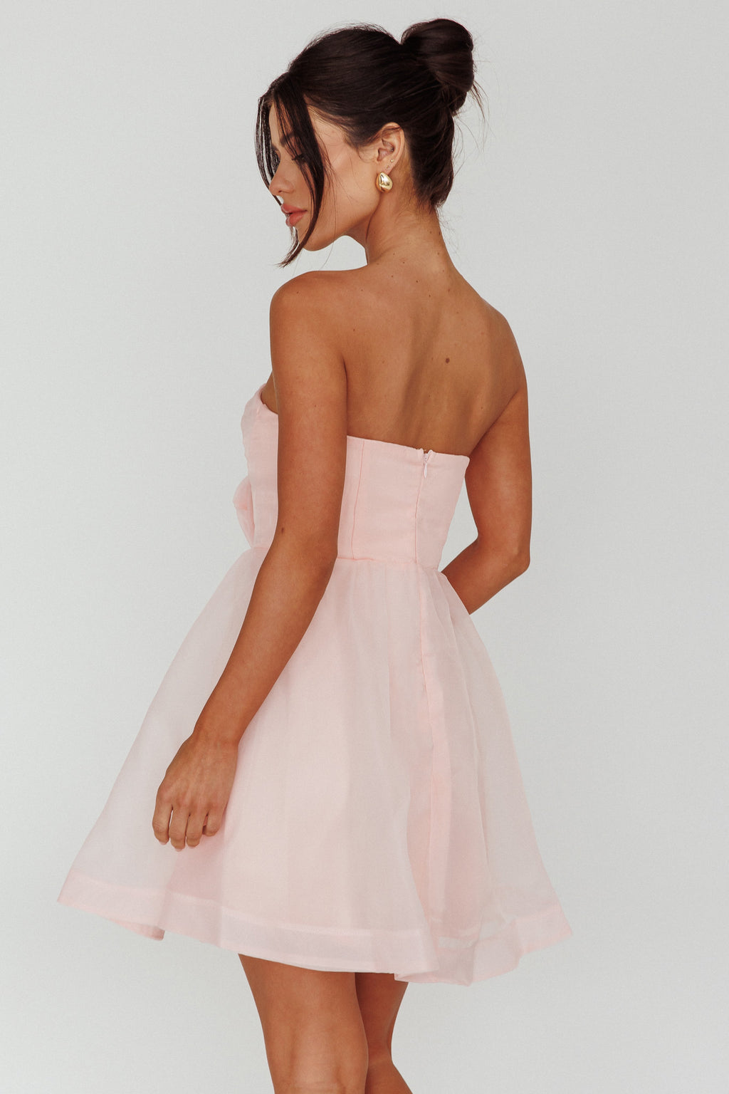 La Vie En Rose Strapless A-Line Mini Dress Baby Pink by Selfie Leslie Australia