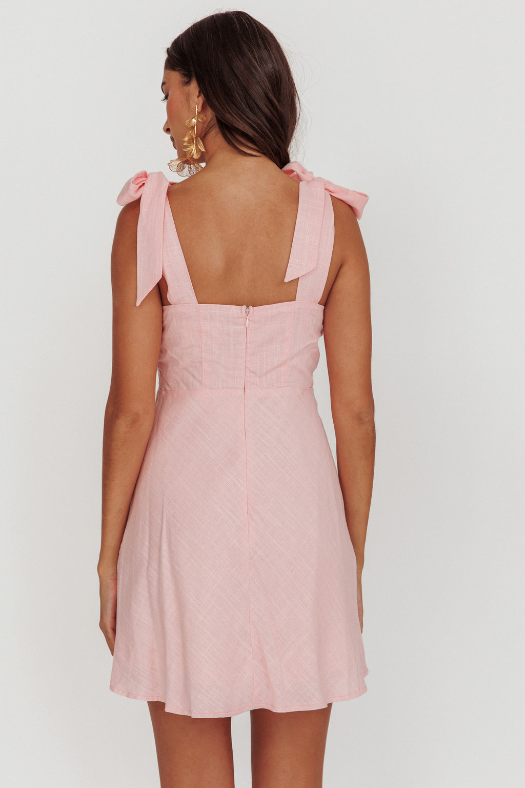 Mykonos Morning Shoulder Mini Dress Baby Pink by Selfie Leslie Australia