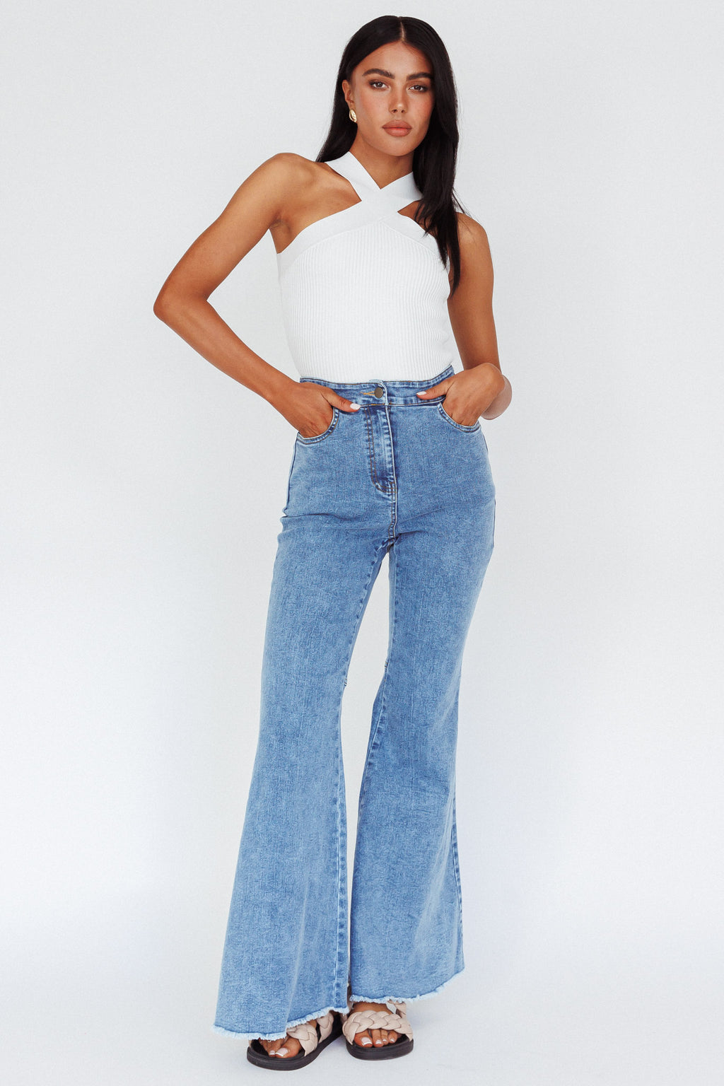 Mulholland Boot Cut Jeans Denim Blue by Selfie Leslie Australia