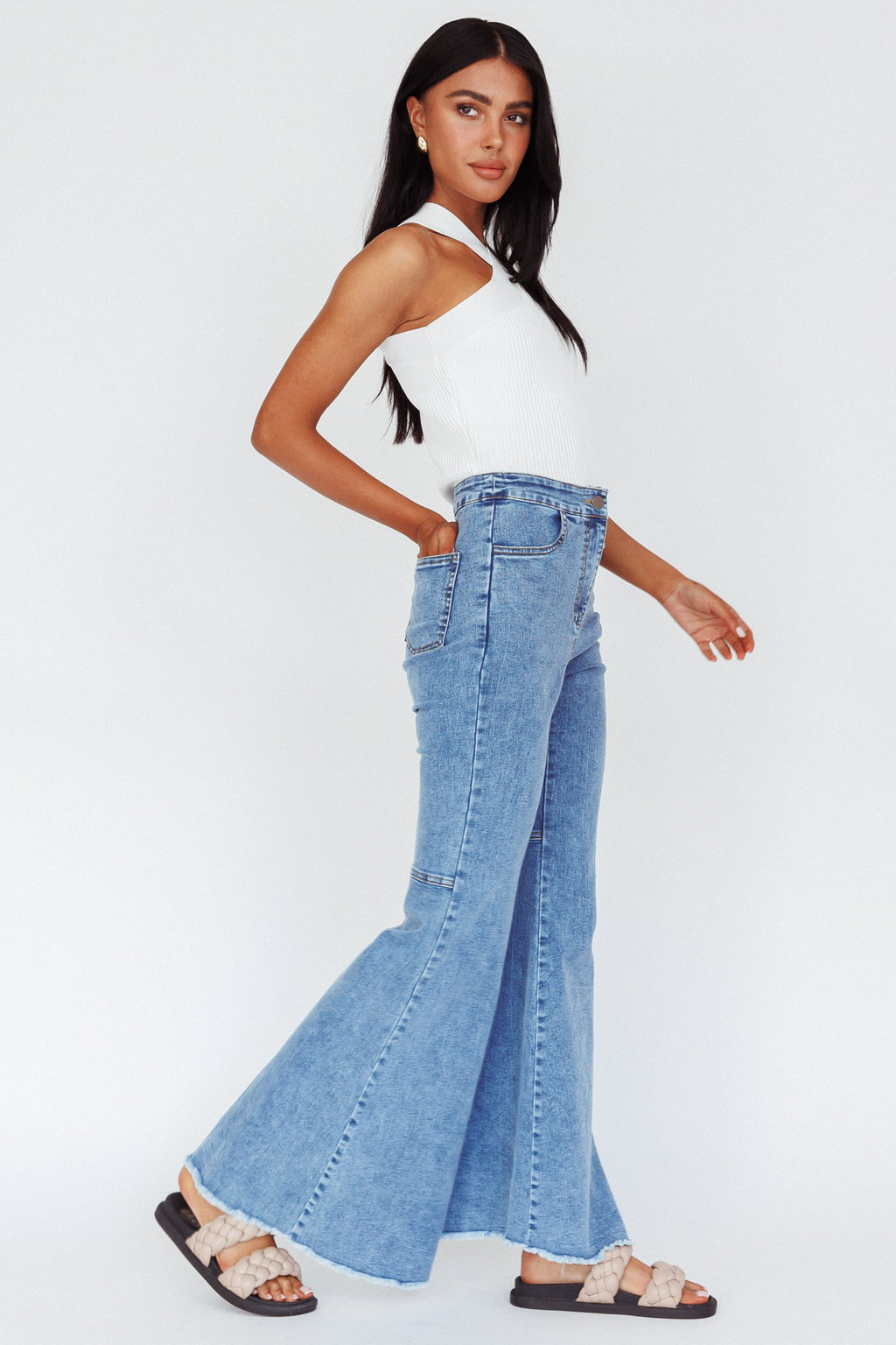 Mulholland Boot Cut Jeans Denim Blue by Selfie Leslie Australia