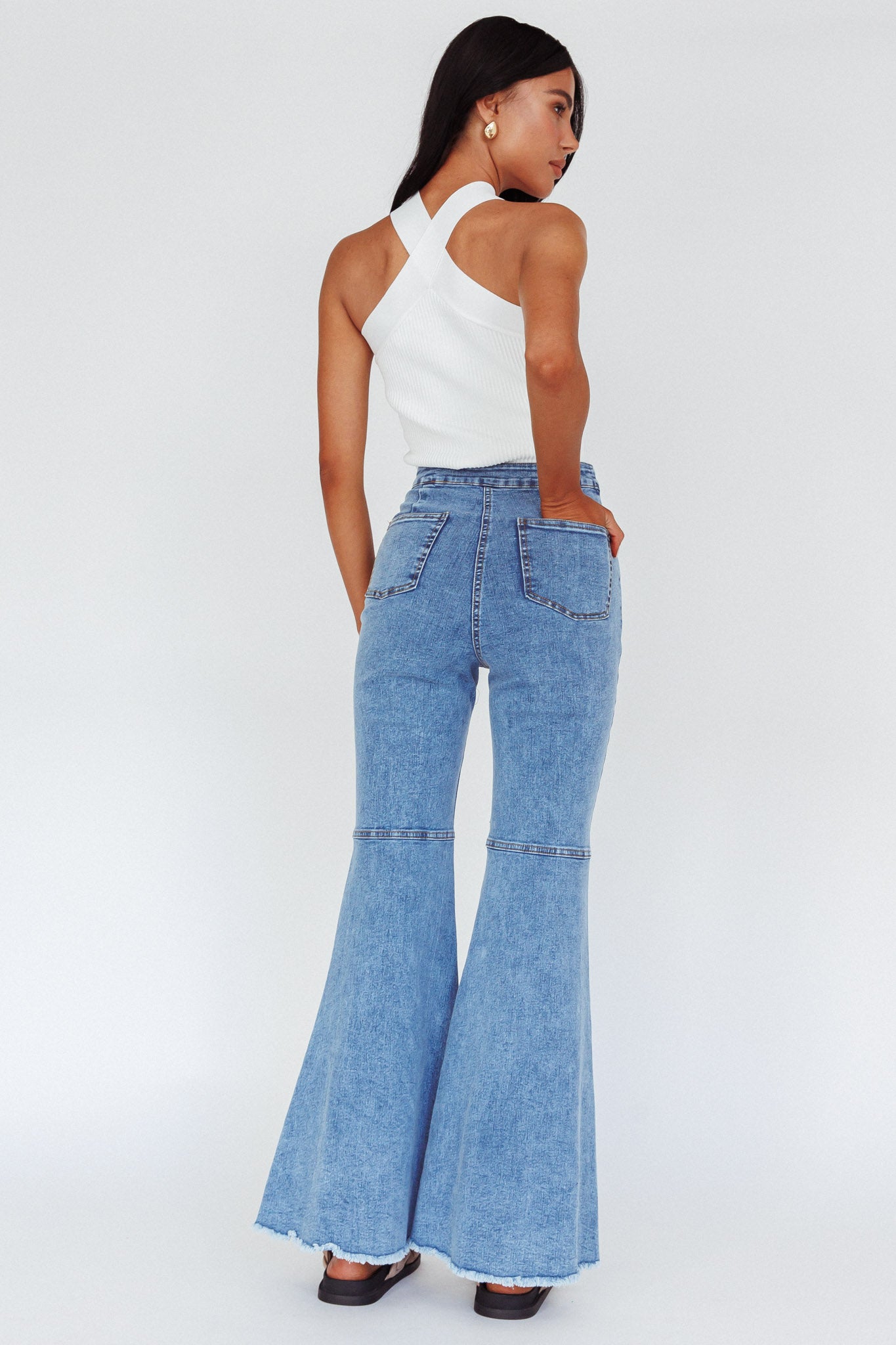 Mulholland Boot Cut Jeans Denim Blue by Selfie Leslie Australia