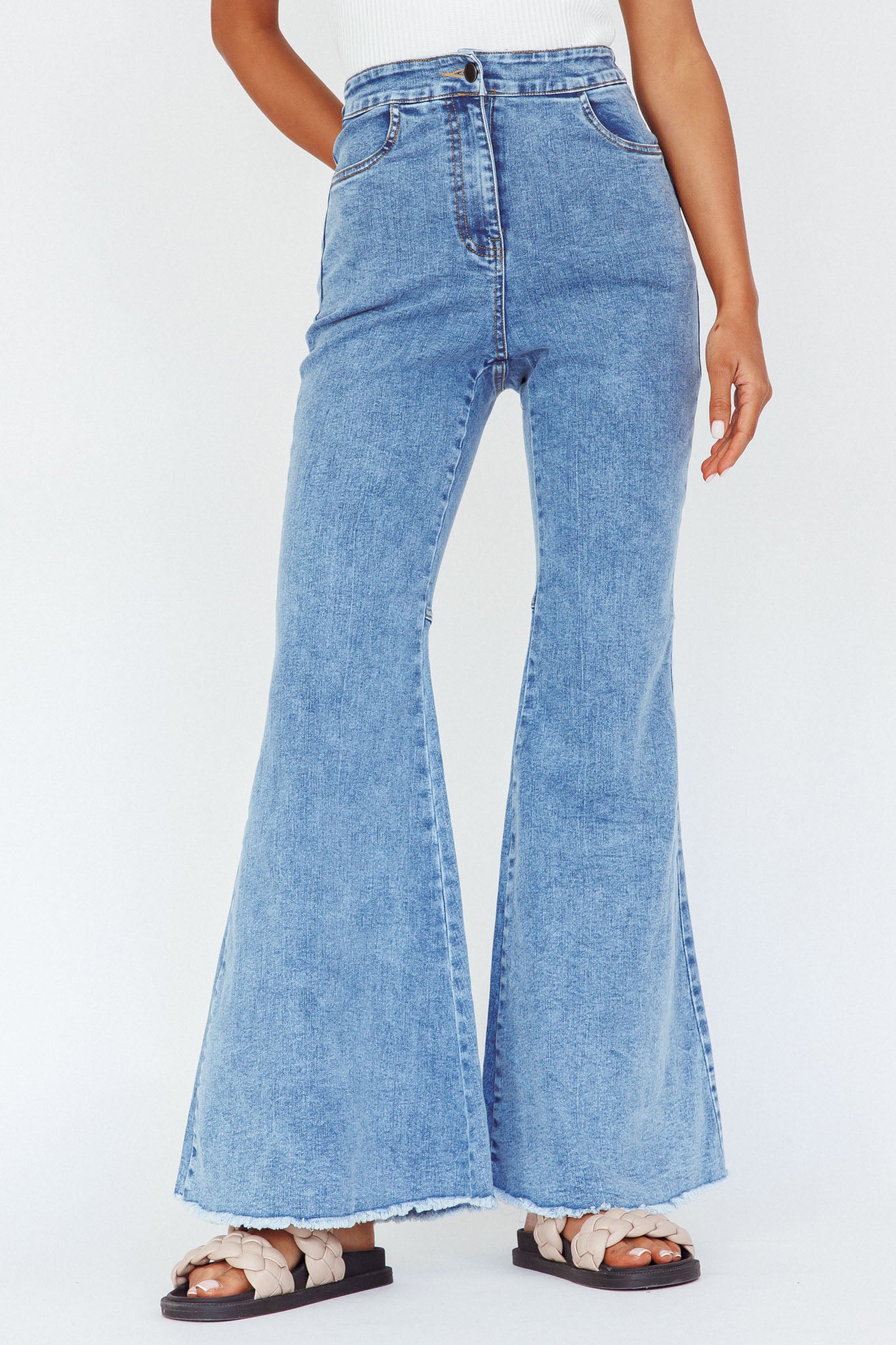 Mulholland Boot Cut Jeans Denim Blue by Selfie Leslie Australia