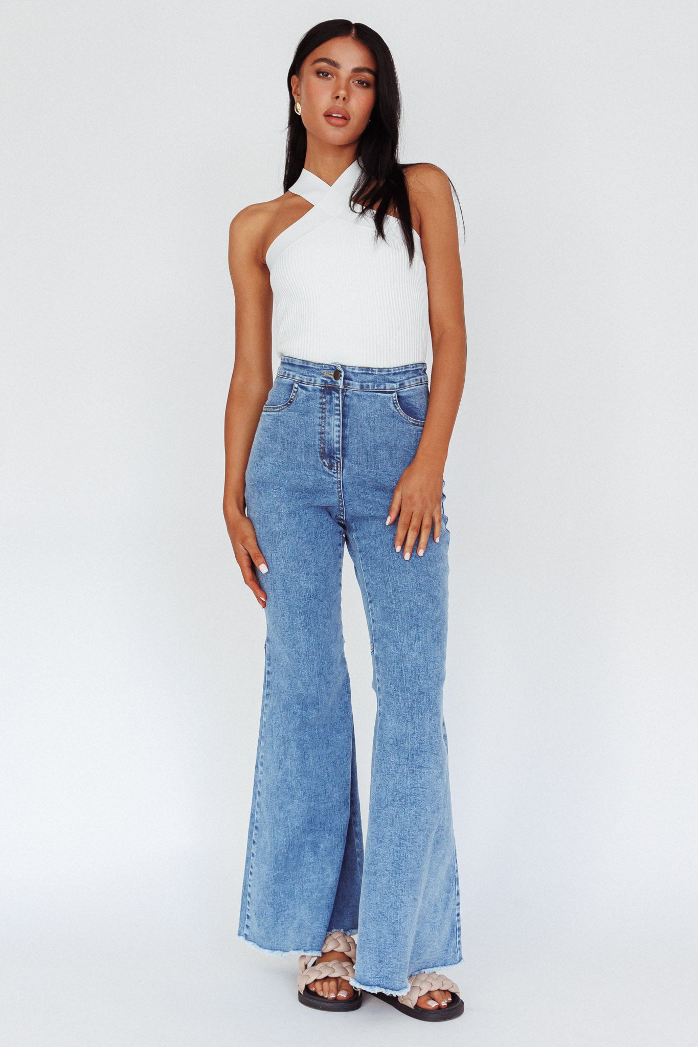Mulholland Boot Cut Jeans Denim Blue by Selfie Leslie Australia